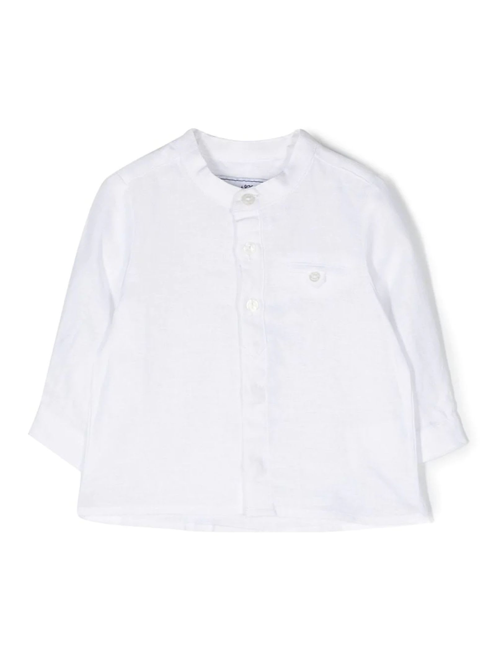Tartine Et Chocolat Kids' Long-sleeve Linen Shirt From In Bianco