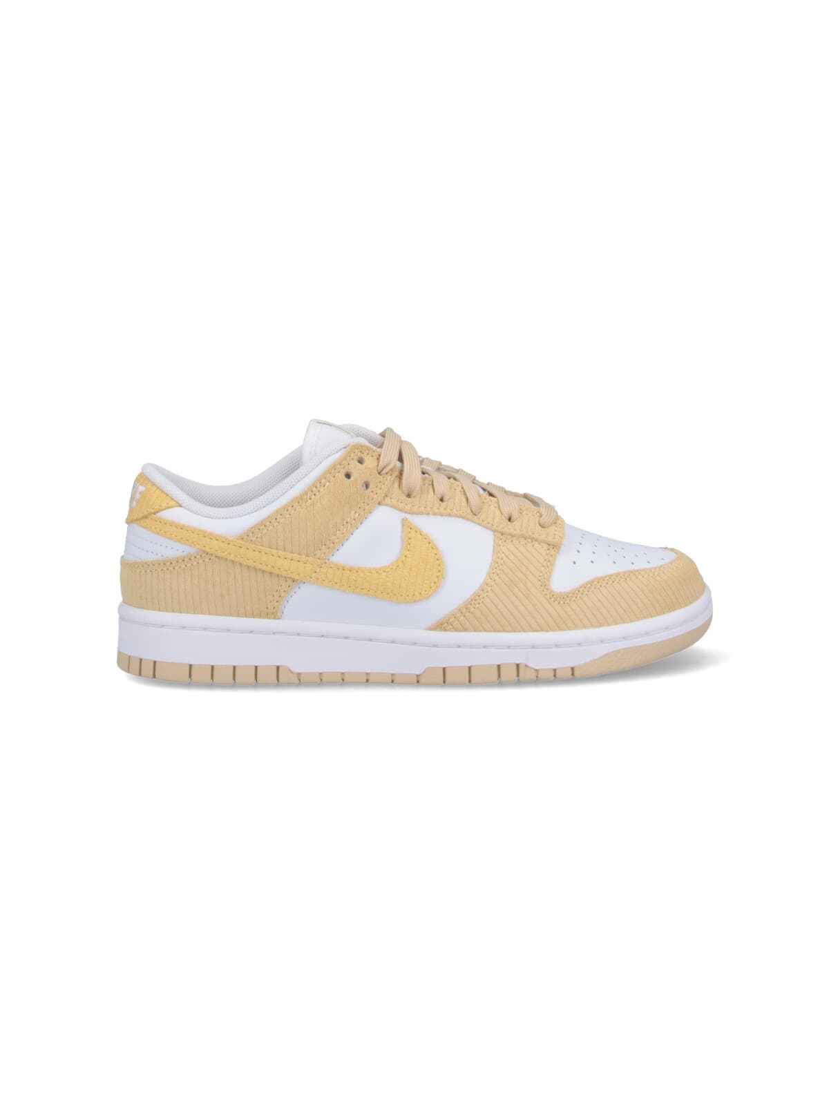 Nike Low Dunk Leather Suede Sneakers In White