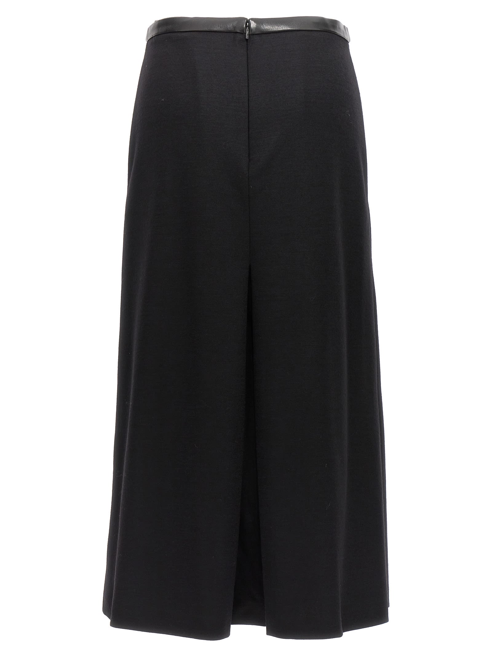 Shop Saint Laurent Midi Skirt In Wool In Black