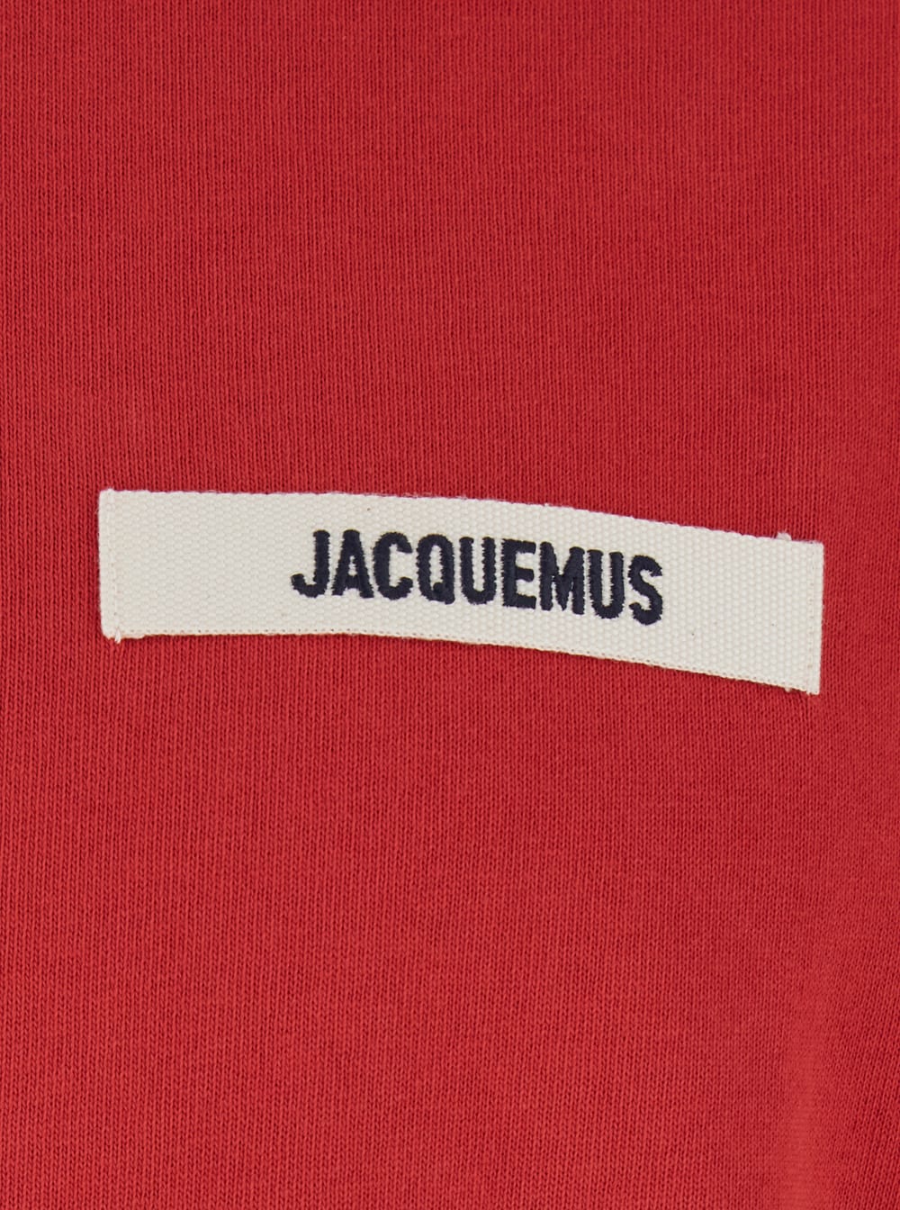 Jacquemus Le T-shirt Gros Grain Red T-shirt With Logo Patch On The Front In Cotton Man In Red