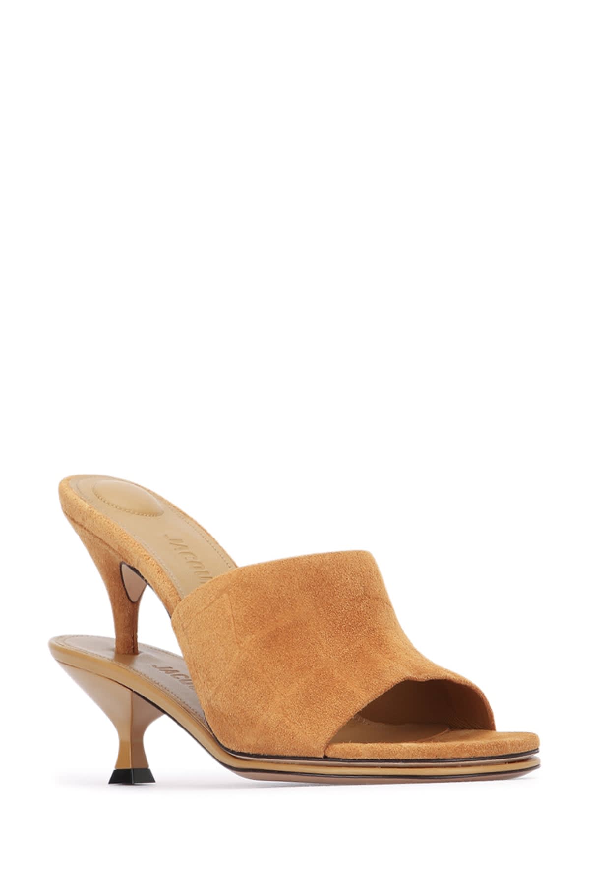 Jacquemus Peep Toe Suede Kitten Heel Mules