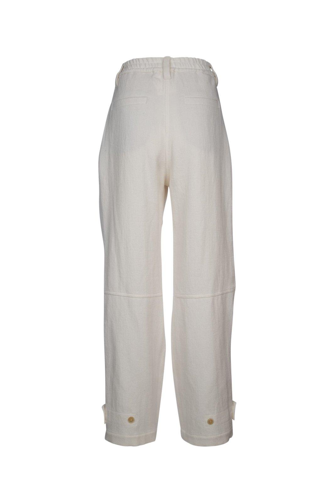 Shop Brunello Cucinelli Pintuck Detailed Straight Leg Trousers In White