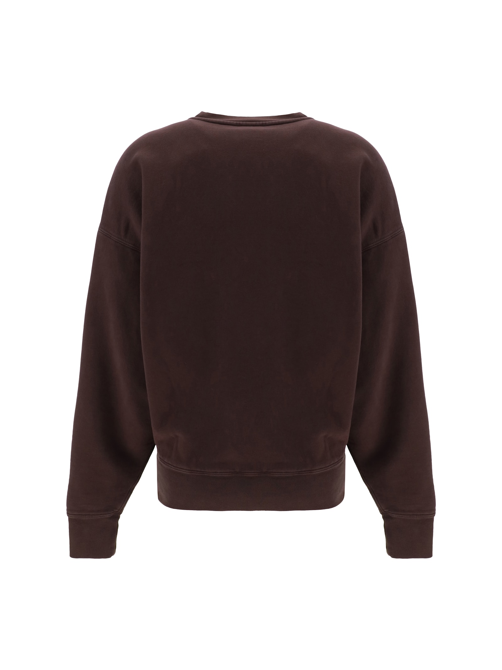 Saint Laurent Chocolate Cotton Oversize Sweatshirt In Taupe Glace