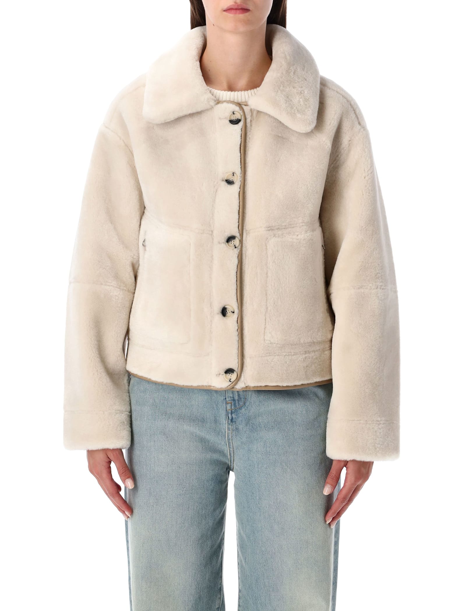 Urbancode Reversible Faux Fur Jacket With Suede Interior In Neutral