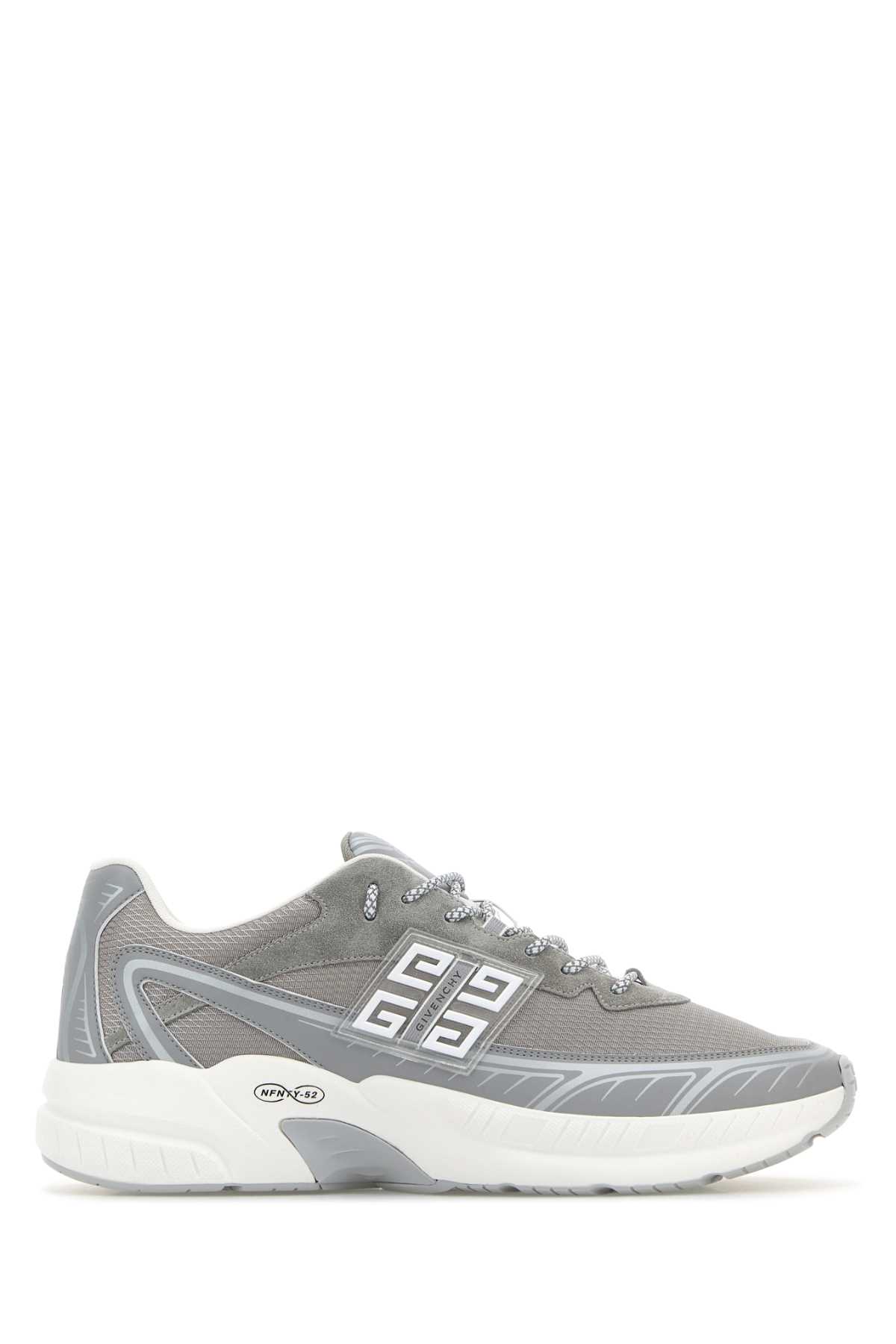 Shop Givenchy Light Grey Suede And Mesh Nfnty-52 Sneakers In Lightgrey