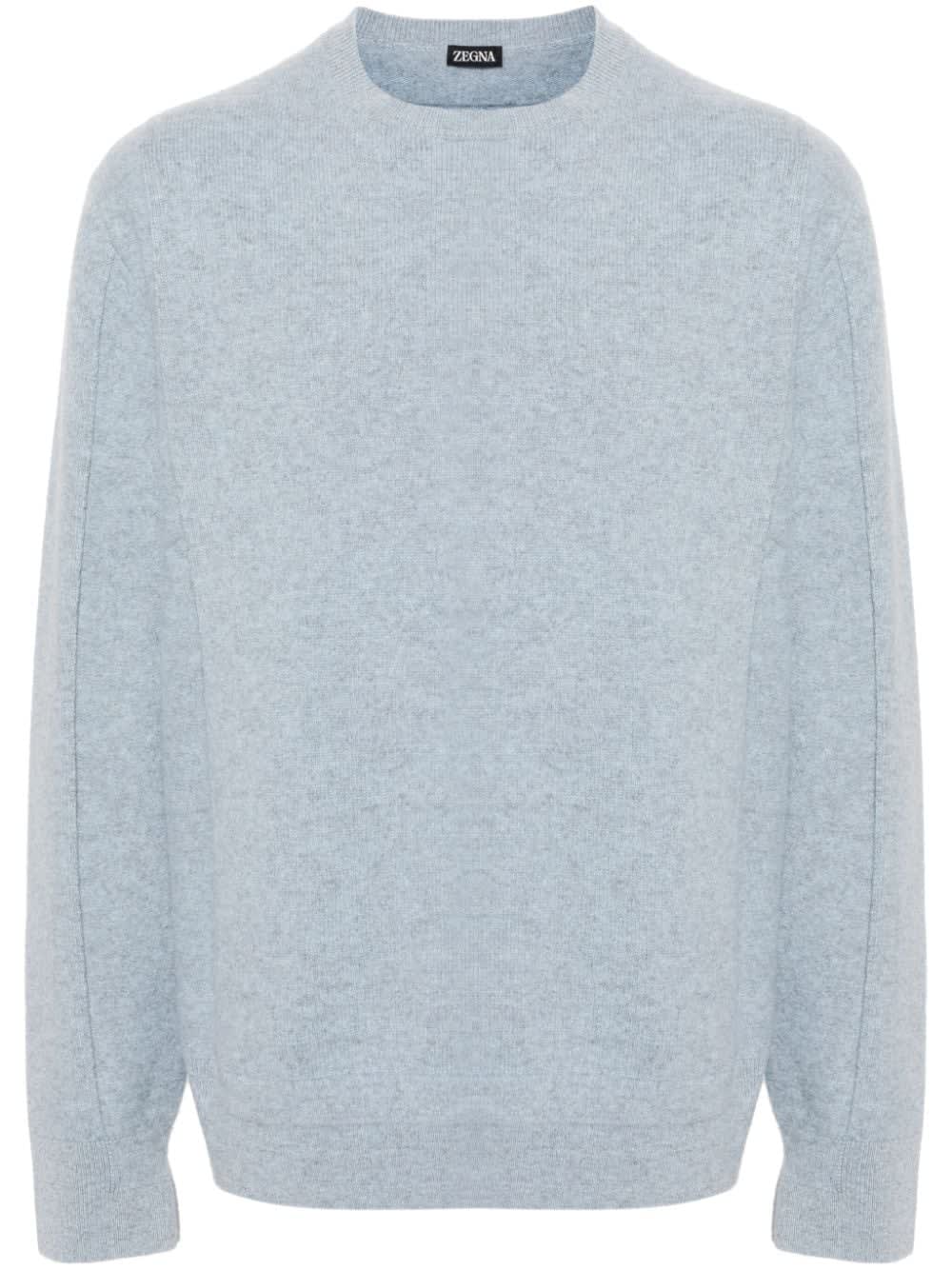 Shop Zegna Sweater In Blue Chiaro Unito