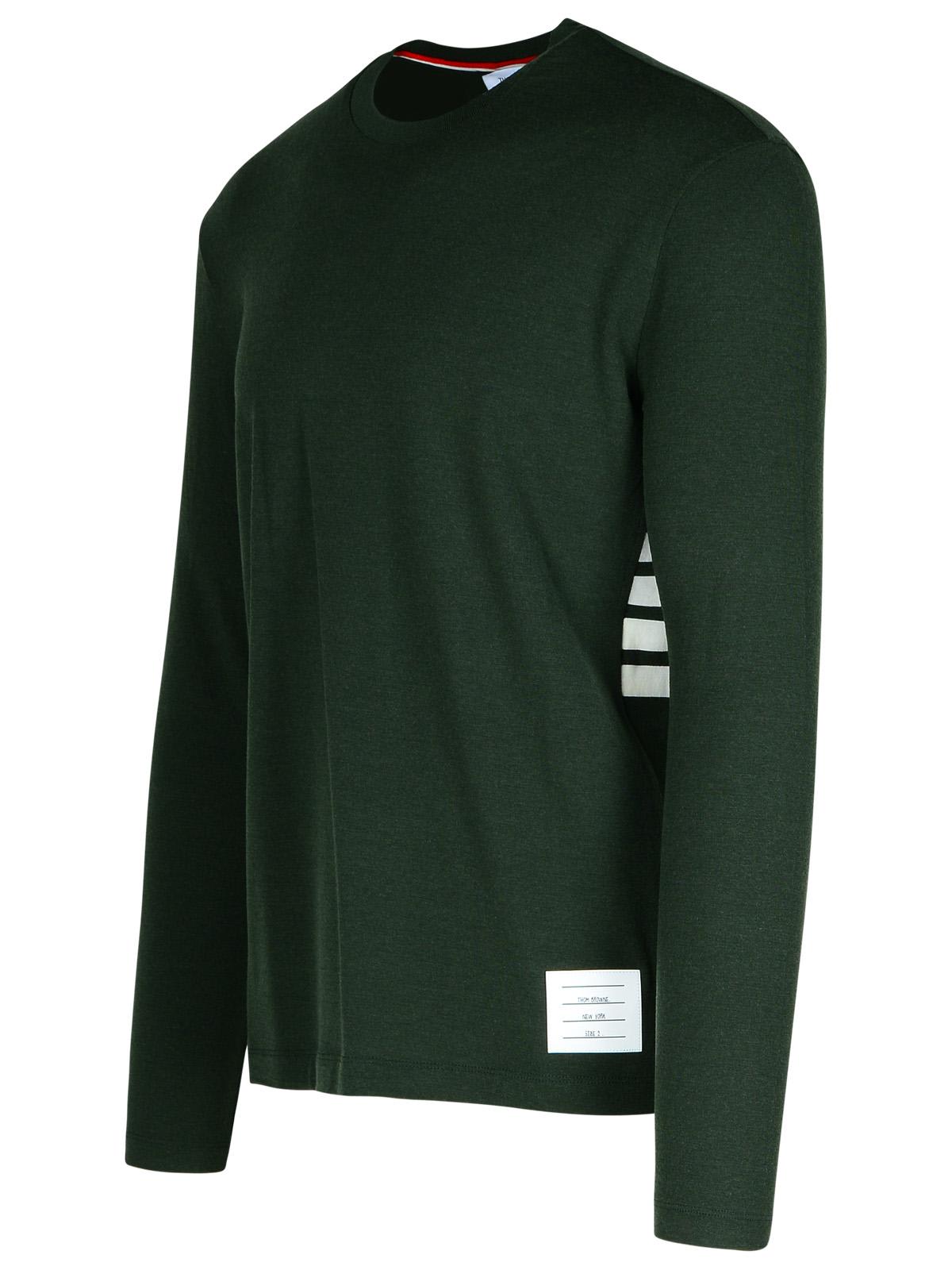 Shop Thom Browne Green Wool T-shirt