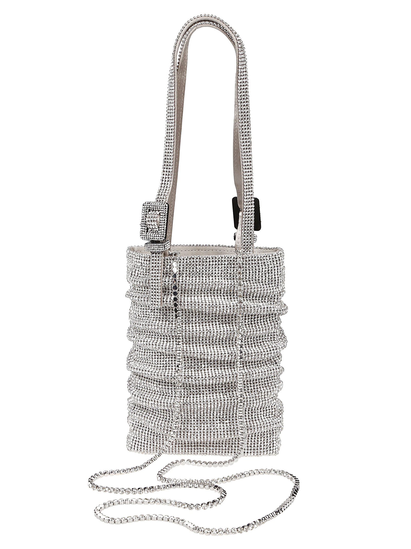 Shop Benedetta Bruzziches Lollo La Petit Bag In Crystal On Silver