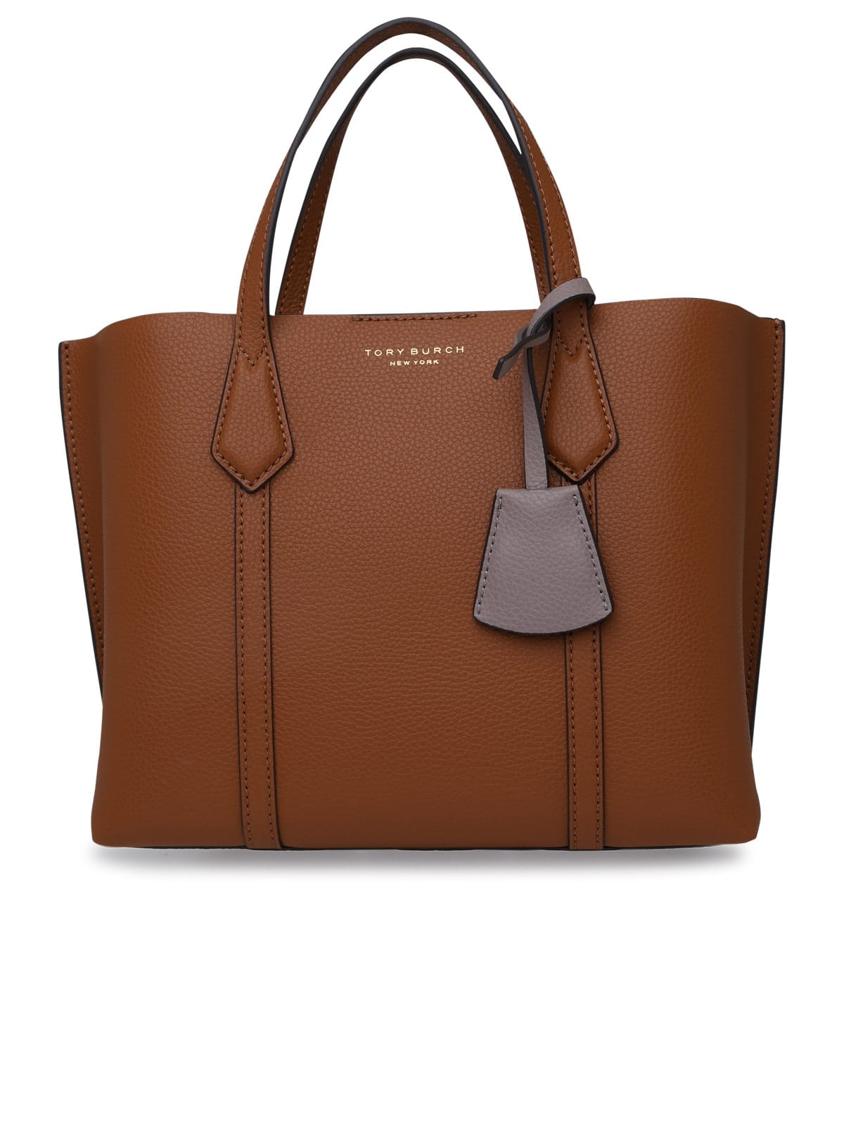 Tory Burch Perry Leather Tote Bag In Brown