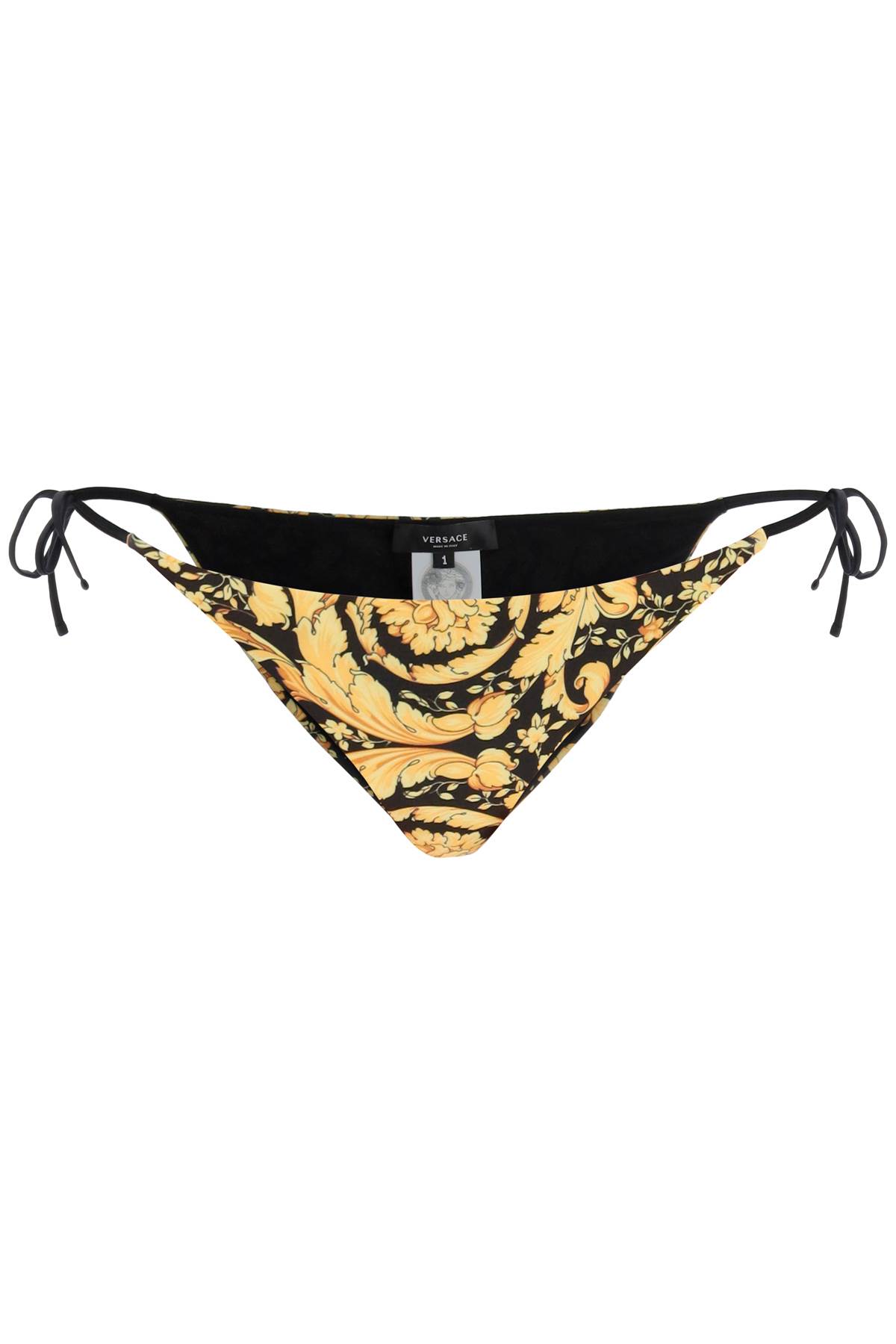 Shop Versace Barocco Bikini Bottom In Golden