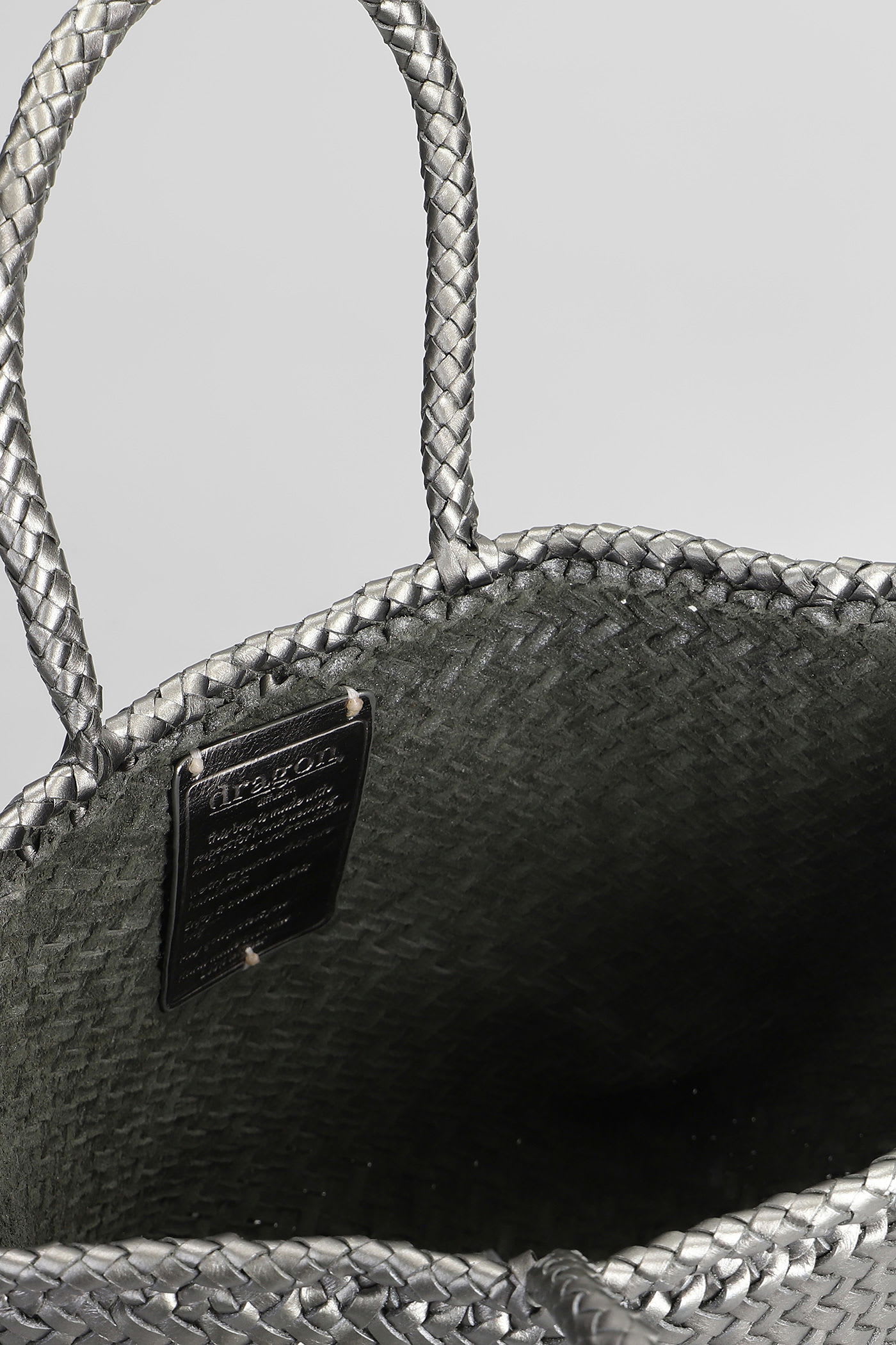 Dragon Diffusion Grace Basket Small Tote In Gunmetal Leather In Gray