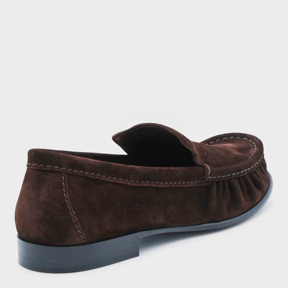 Miu Miu Dark Brown Leather Loafers In Brown