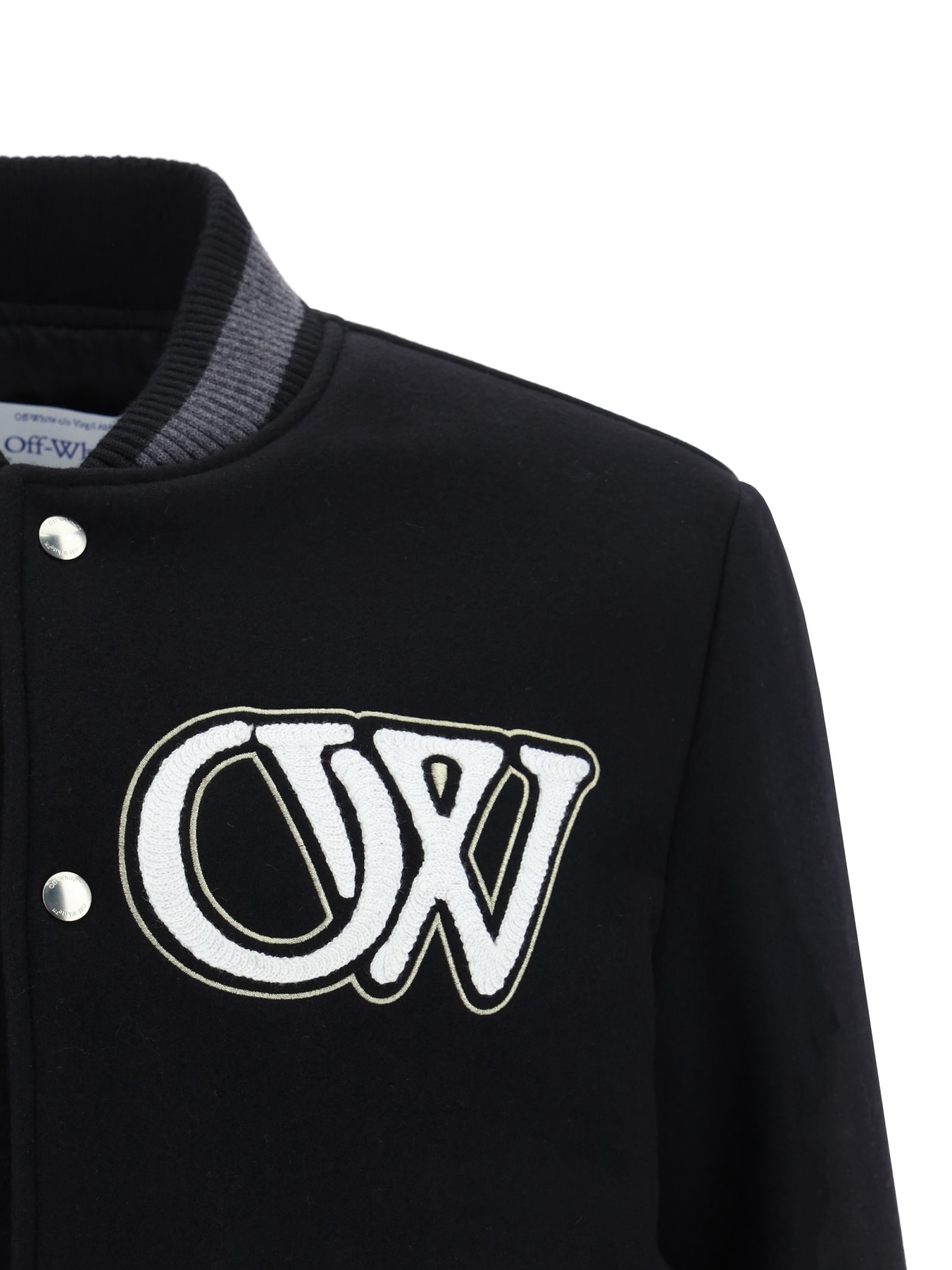 Shop Off-white College Jacket In Black White