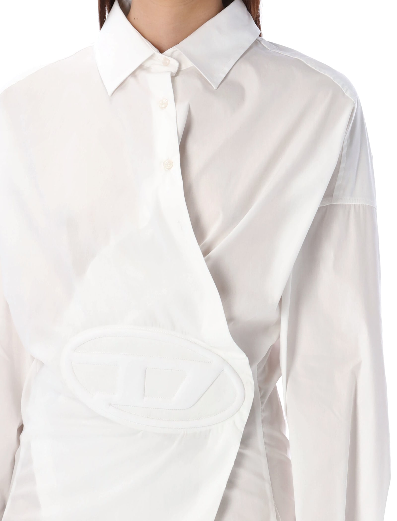 Shop Diesel D-sizen Shirt Dress In White