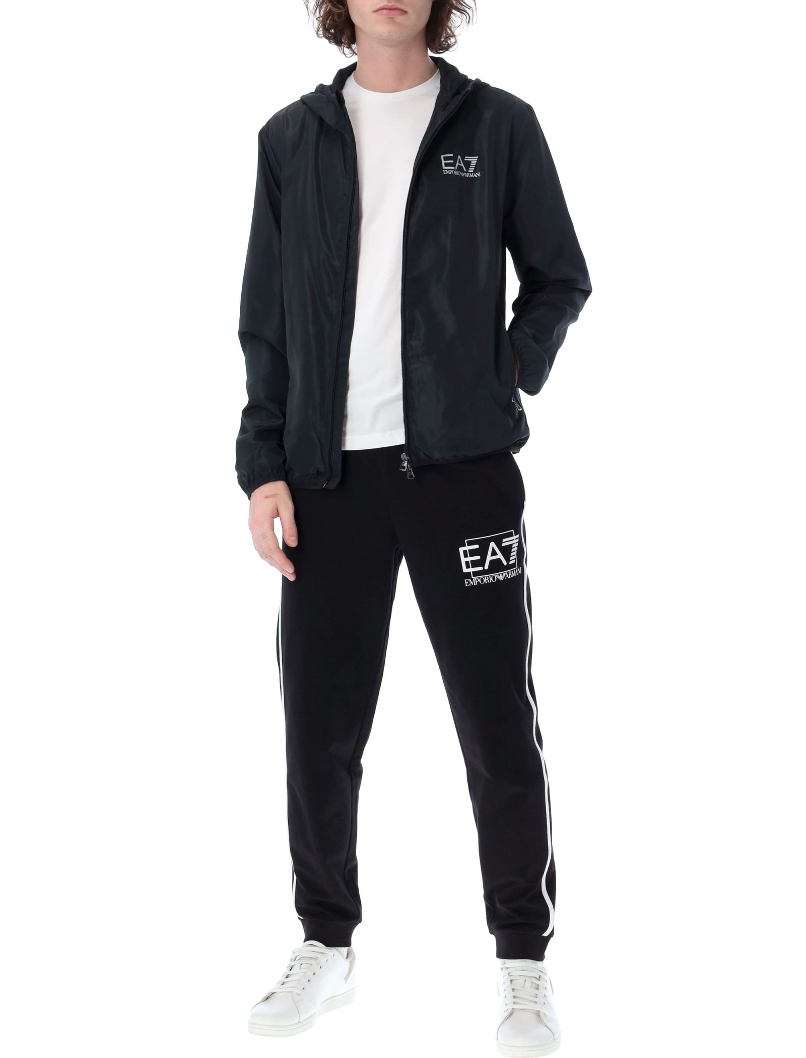 Ea7 Core Identity Hooded Blouson In Black