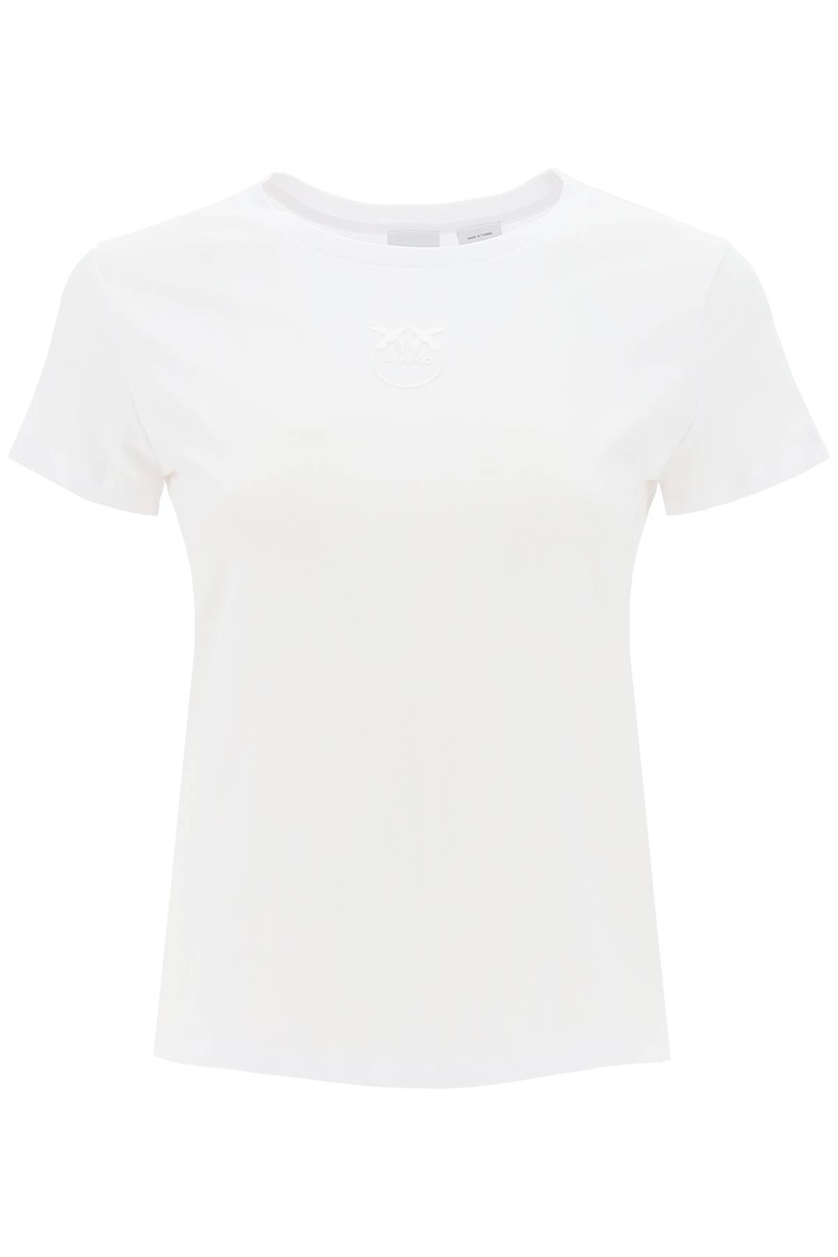 Shop Pinko Embroidered Effect Logo T-shirt In White