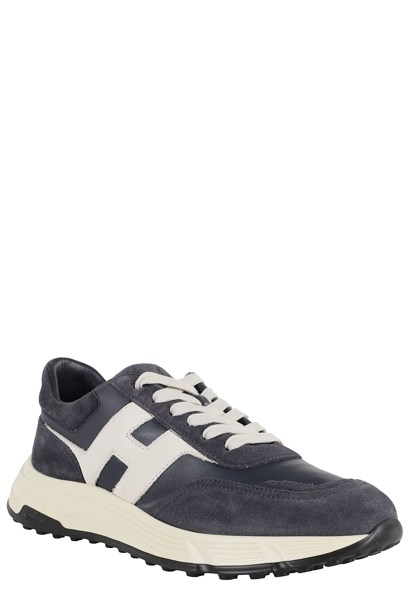 Hogan Hyperlight Lace-up Sneakers With Technical Fabric Inserts In Neutral