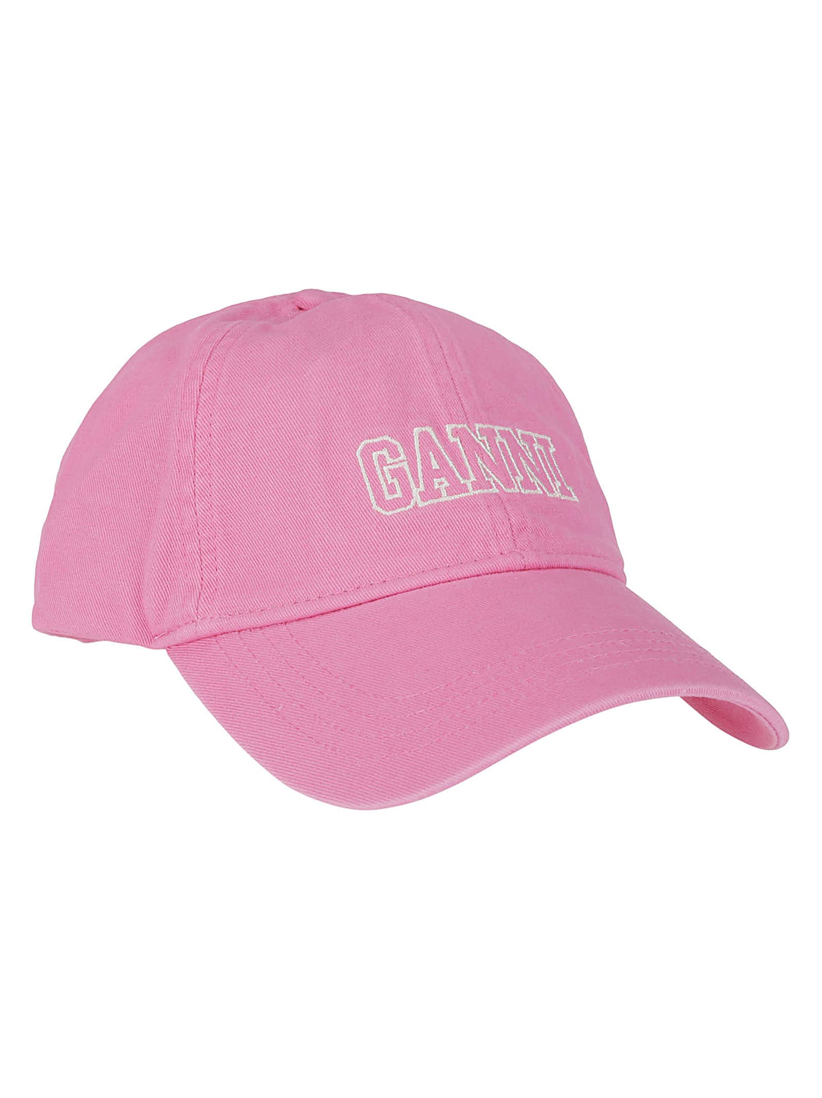 Shop Ganni Cap Hat In Shocking Pink