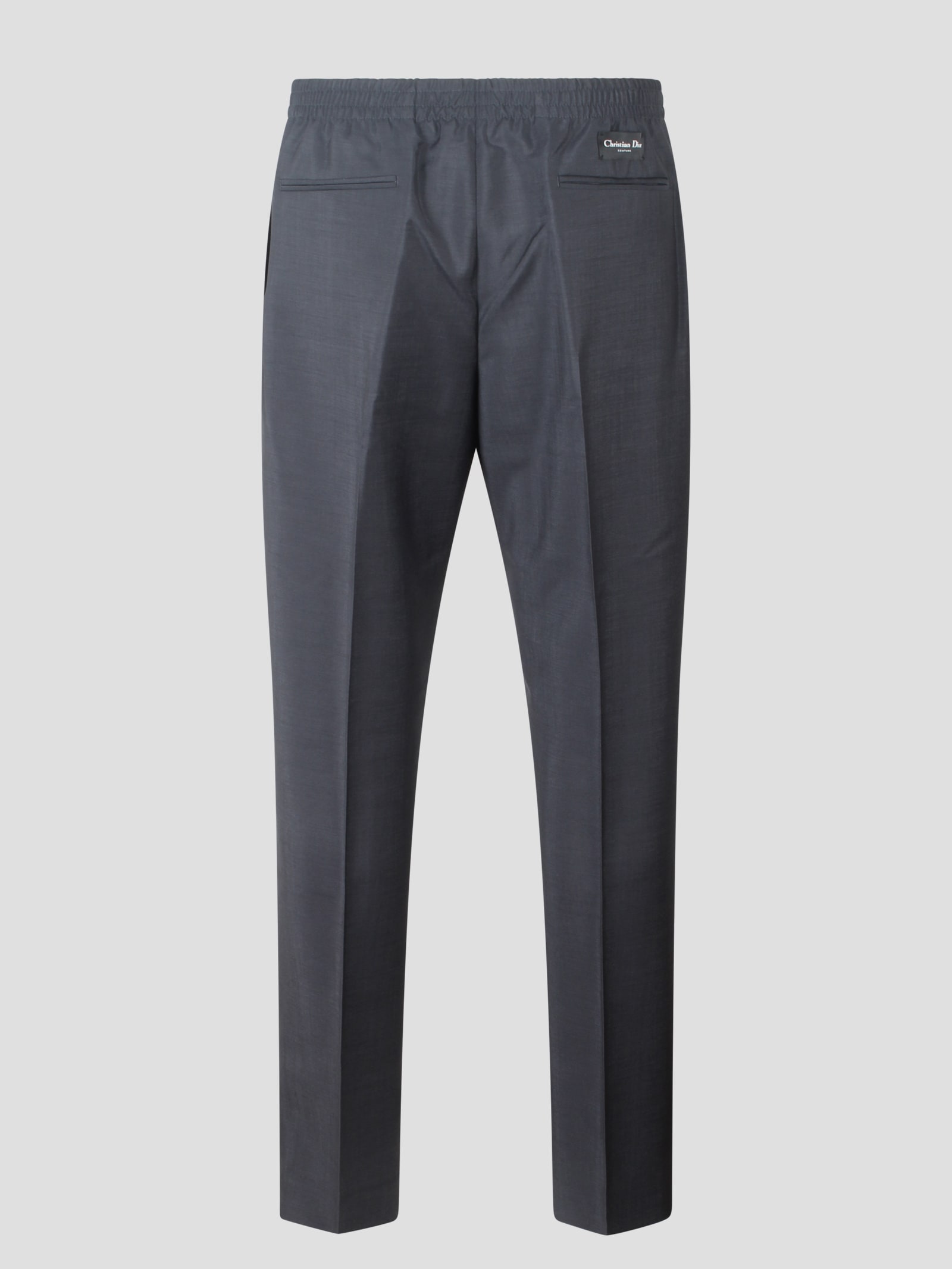 Shop Dior Straight Leg Trousers In Grey