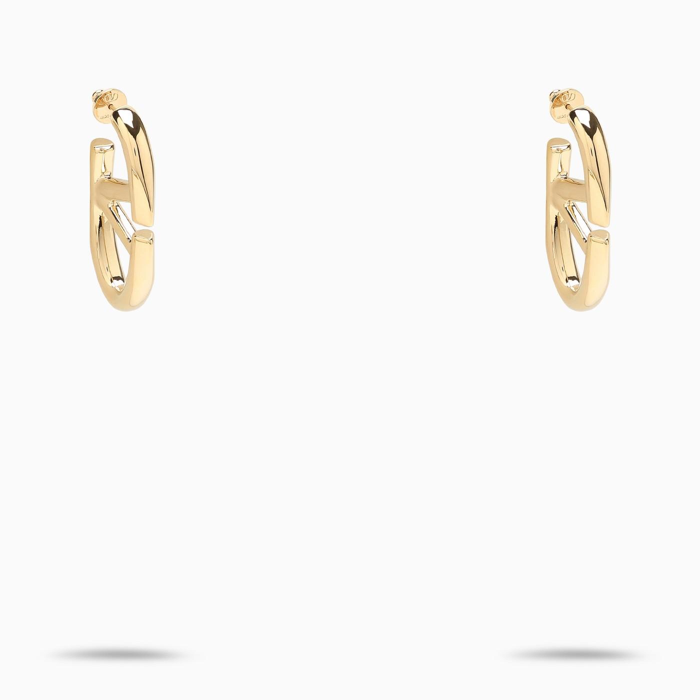 Shop Valentino Golden Oval Vlogo The Bold Edition Earrings
