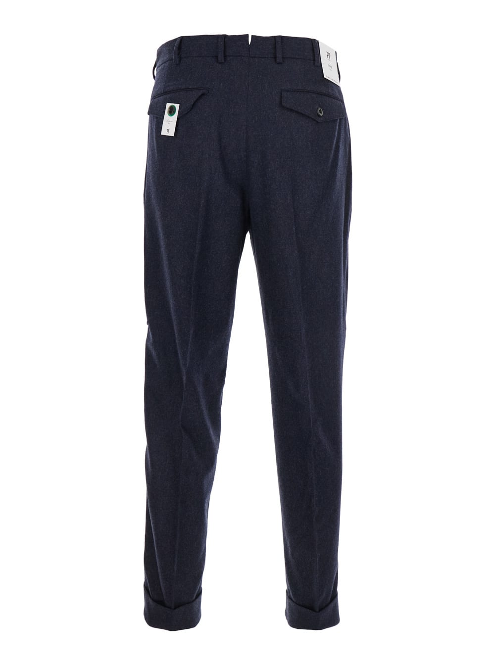 Pt Torino Pleated-cuffed Trousers In Blue