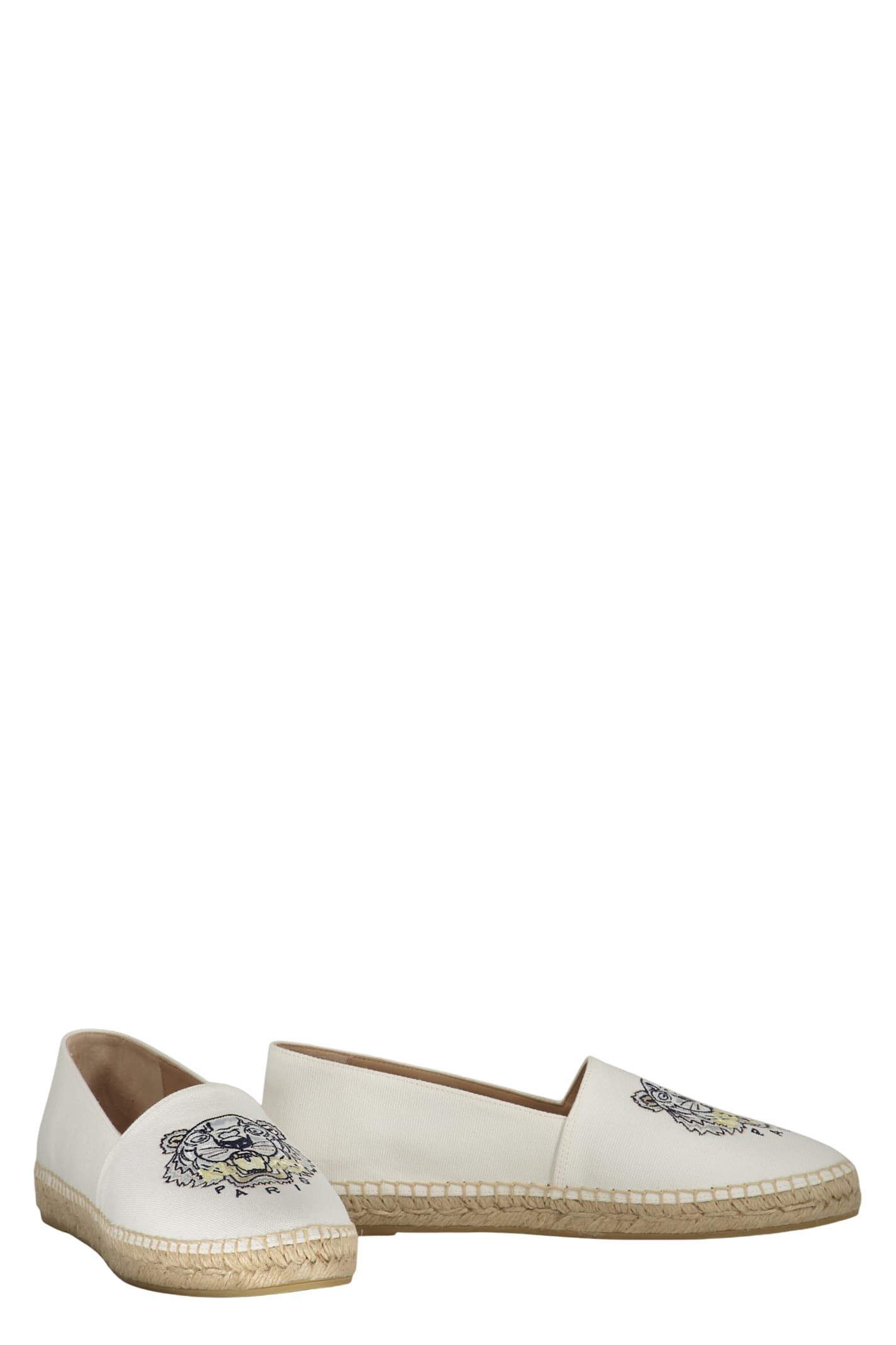 Kenzo Canvas Espadrilles With Logo In White