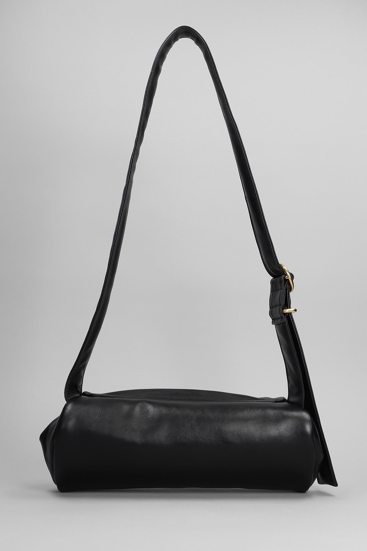 Shop Jil Sander Cannolo Piccolo Shoulder Bag In Black Leather