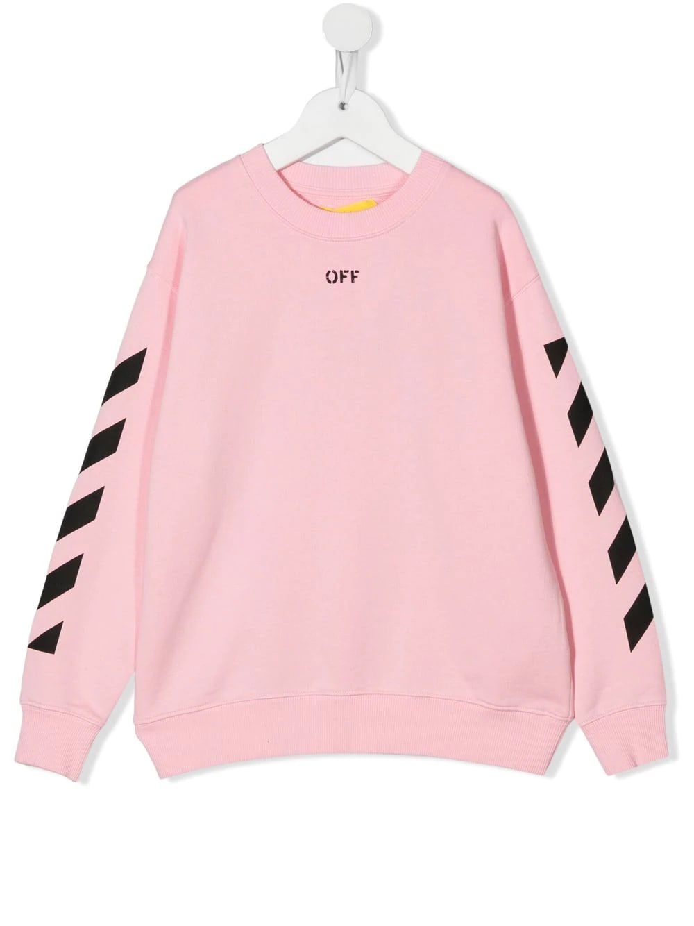 Off-White Pink Kids Sweatshirt With off Stamp And Diagonals