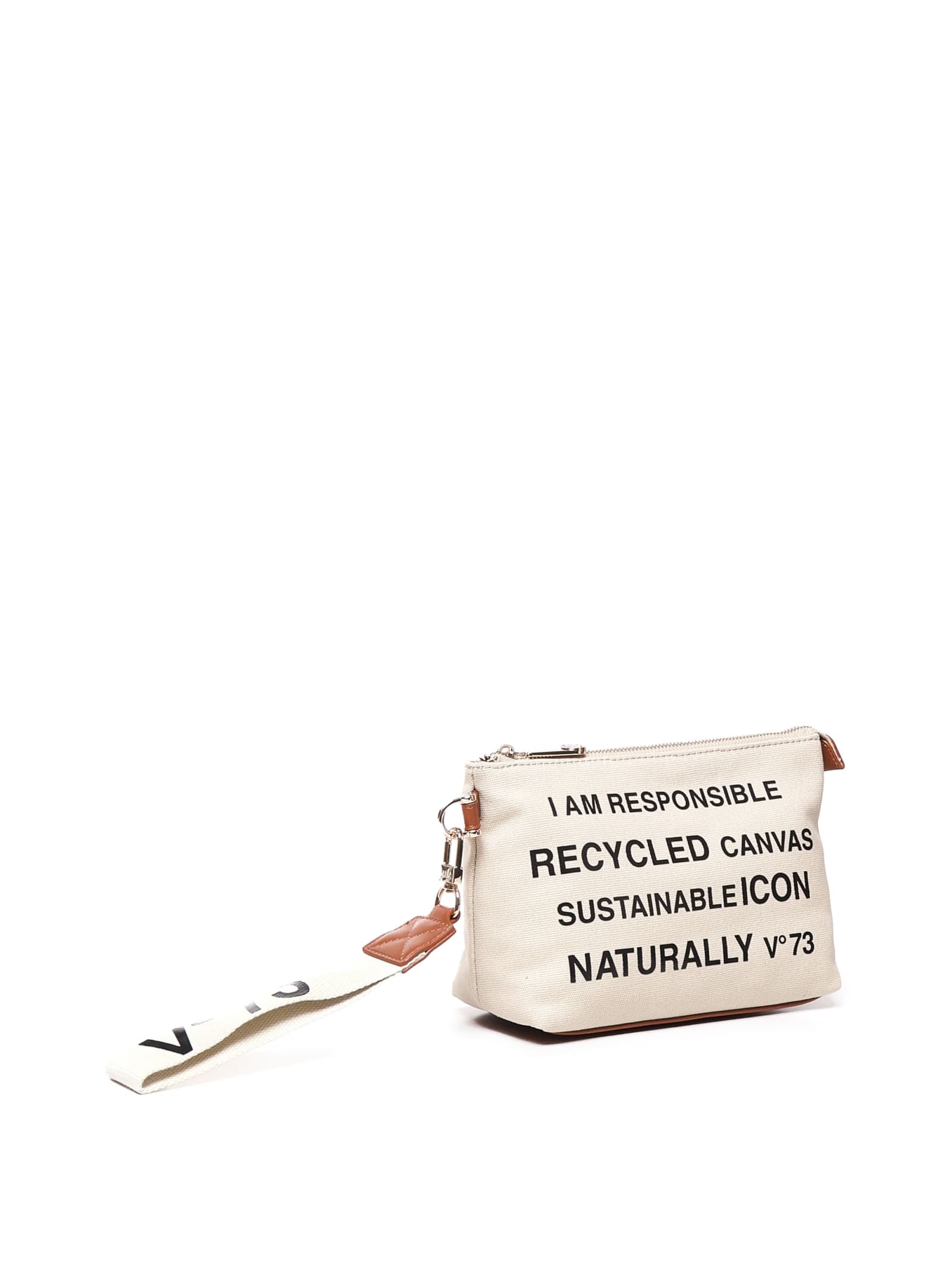 V73 Resposability Clutch Bag In Brown