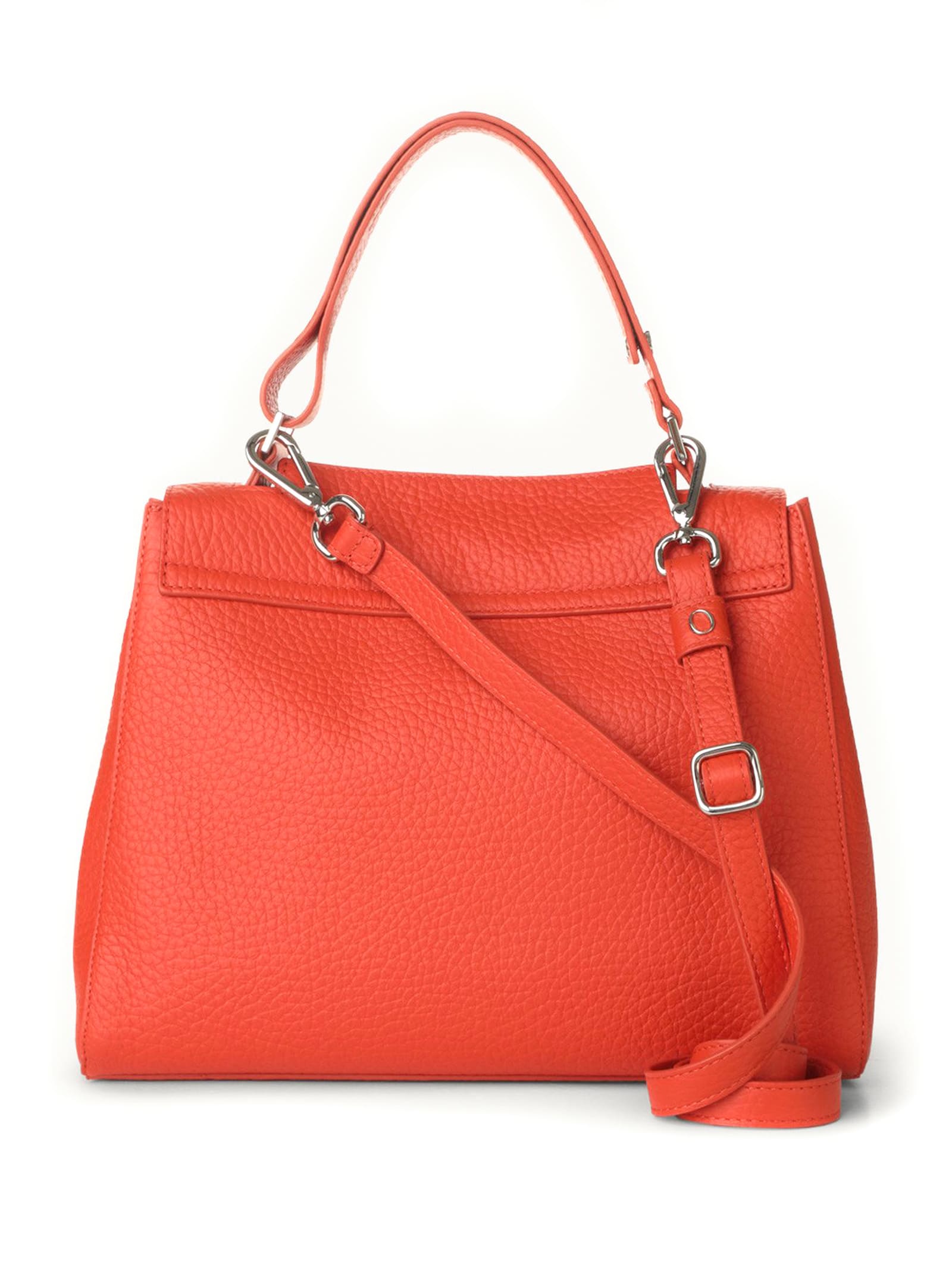 Shop Orciani Sveva Soft Medium Leather Shoulder Bag In Orange