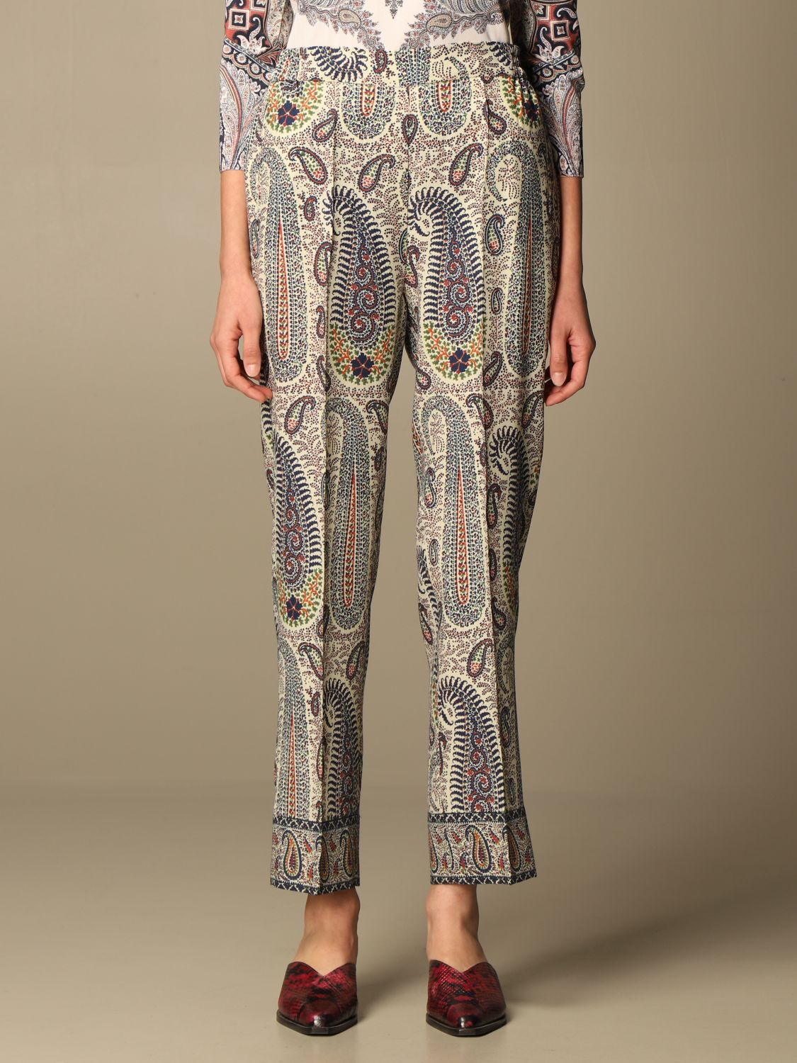 Etro Pants Etro Jogging Trousers In Patterned Wool And Silk