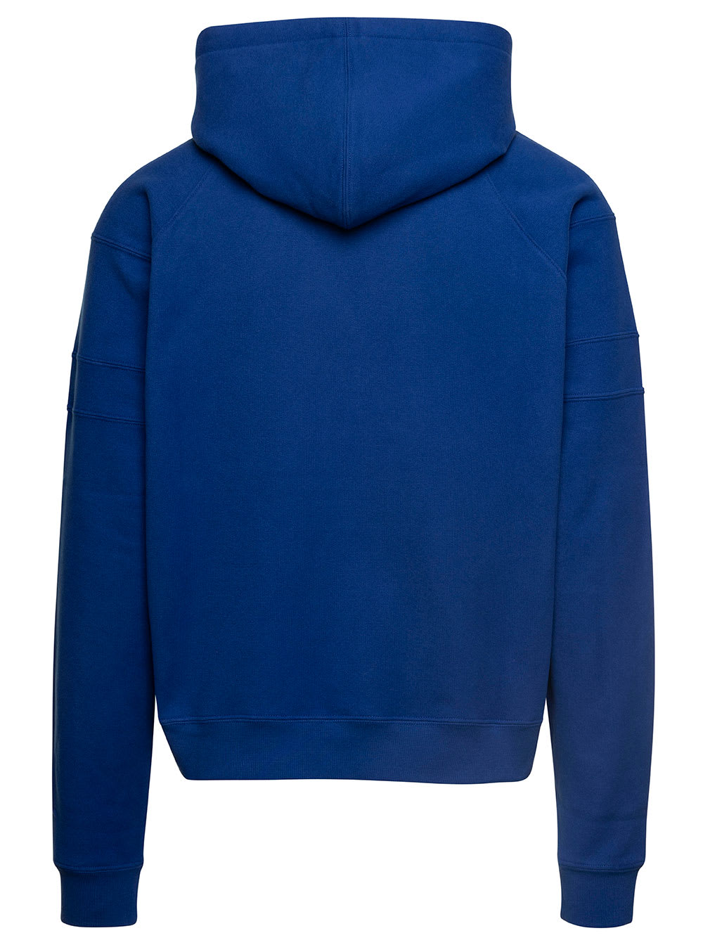 Shop Saint Laurent Embroidered Hoodie In Blu