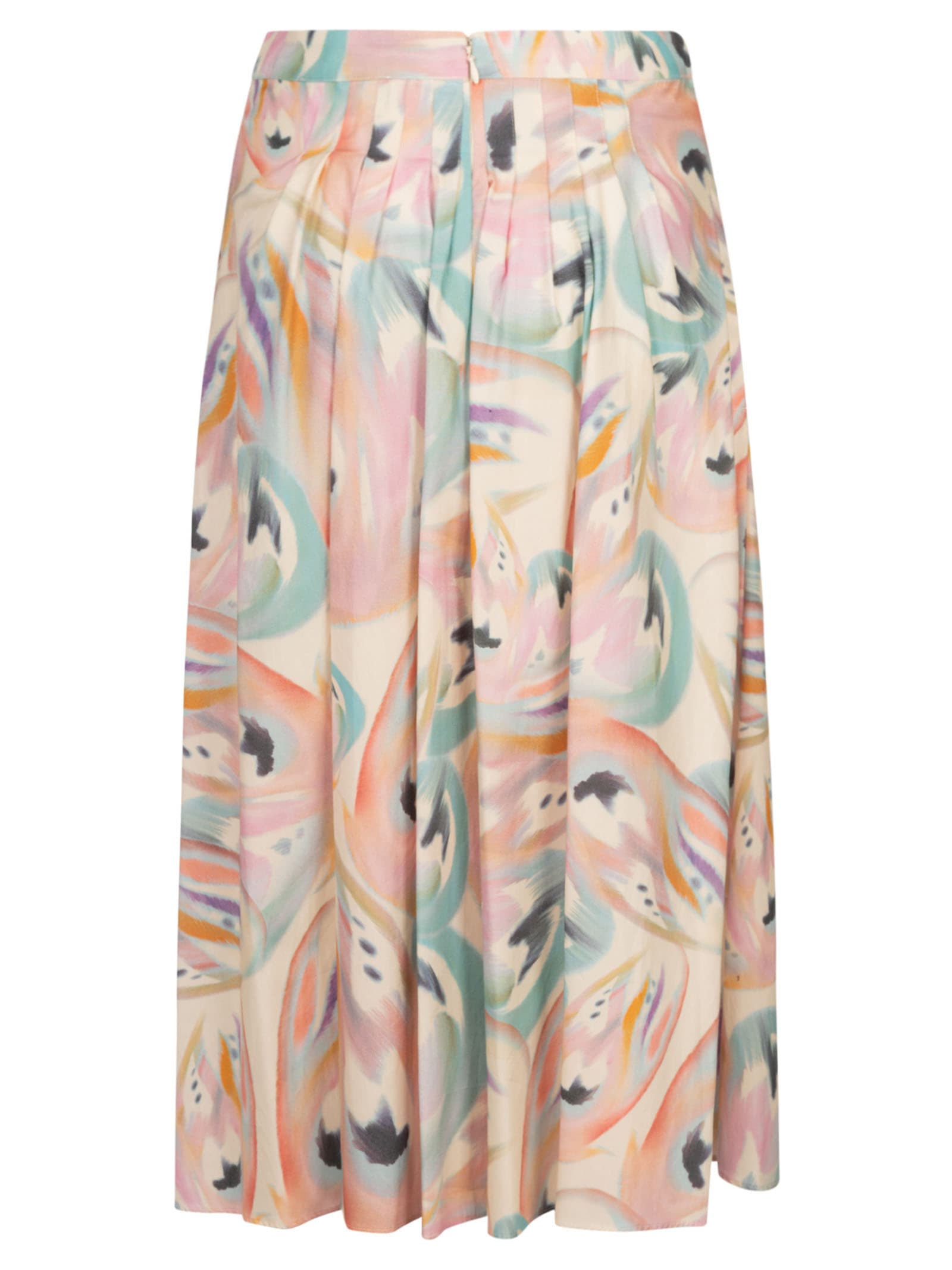 Shop Etro Printed Long-length Skirt  In Beige