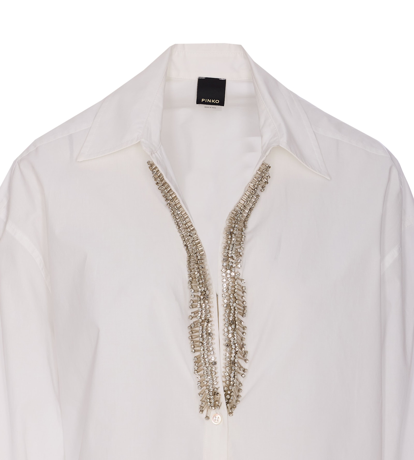Pinko White Cotton Shirt With Classic Collar In White