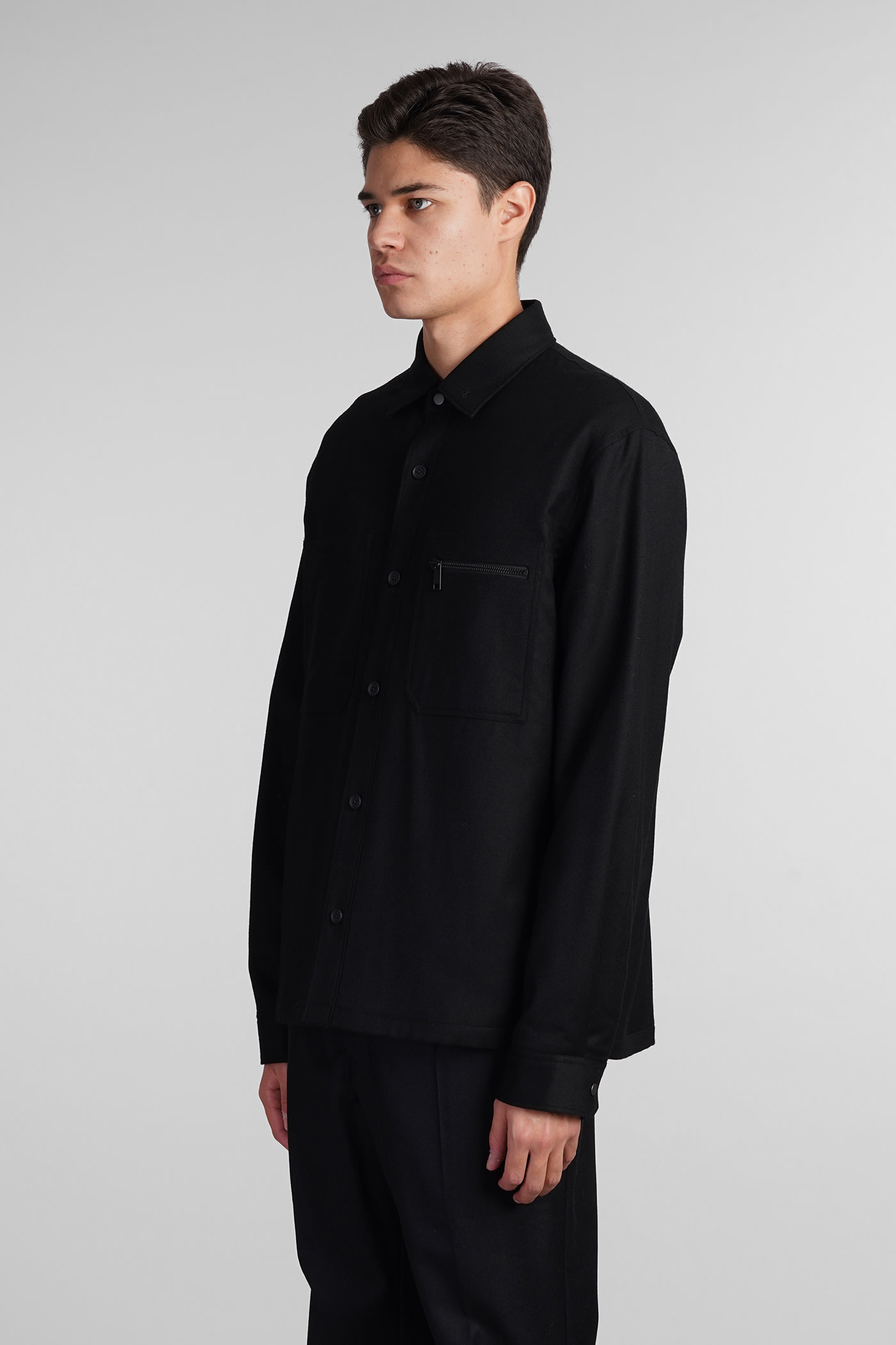 Shop Zegna Casual Jacket In Black Wool