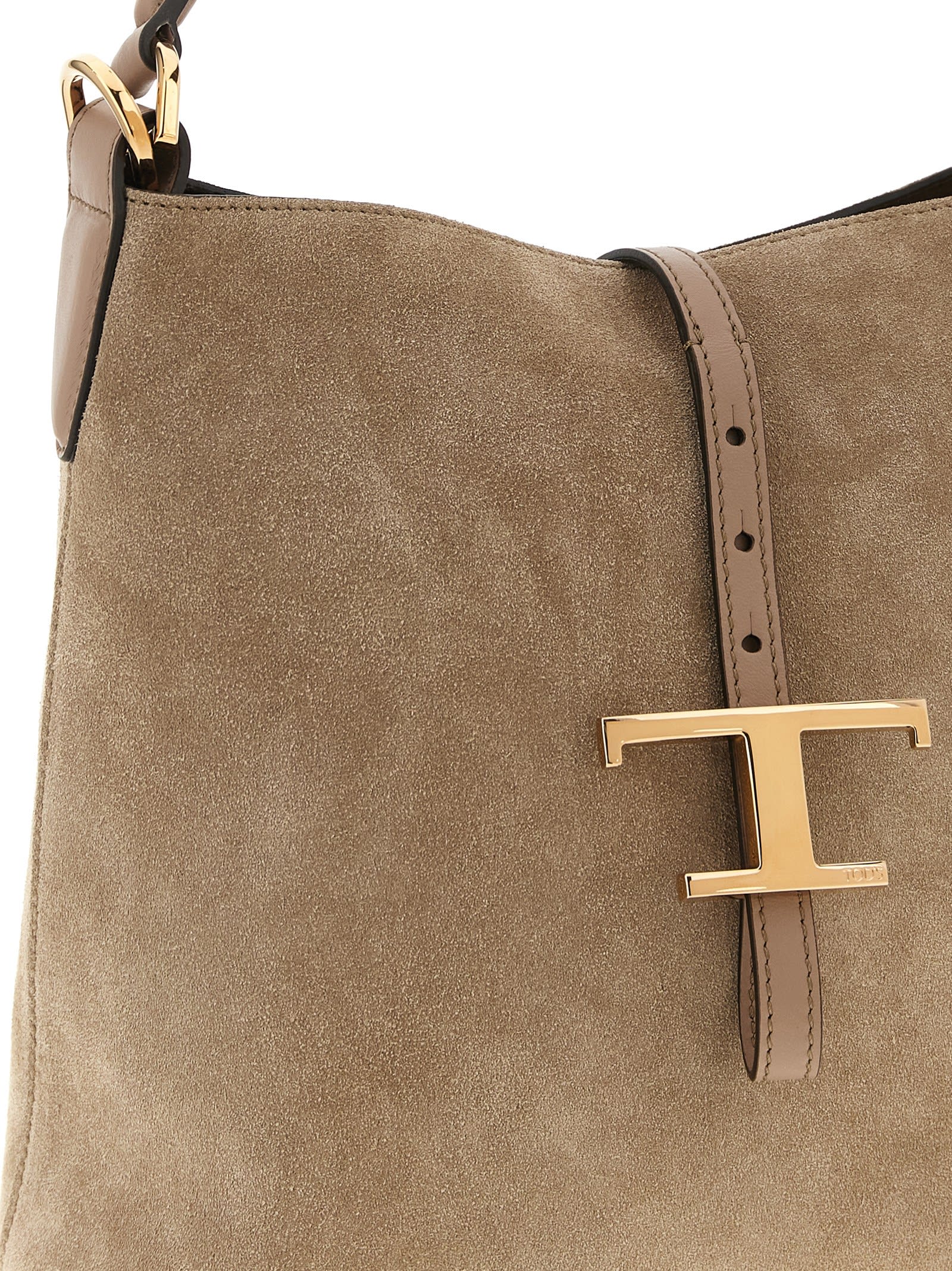 Tod's T Timeless Mini Bucket Bag In Sand
