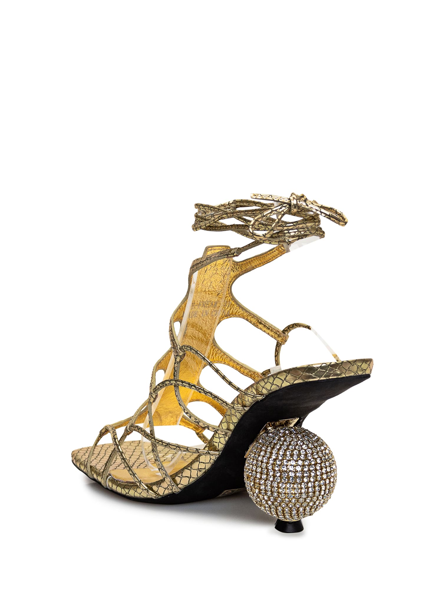 Shop Jeffrey Campbell Le-freak Snake Sandal In Gold