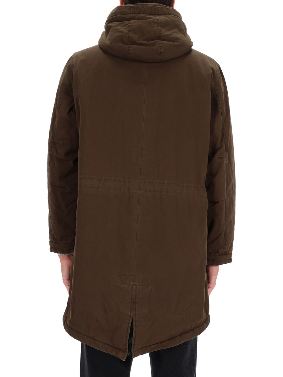 Aspesi Hooded Parka In Brown
