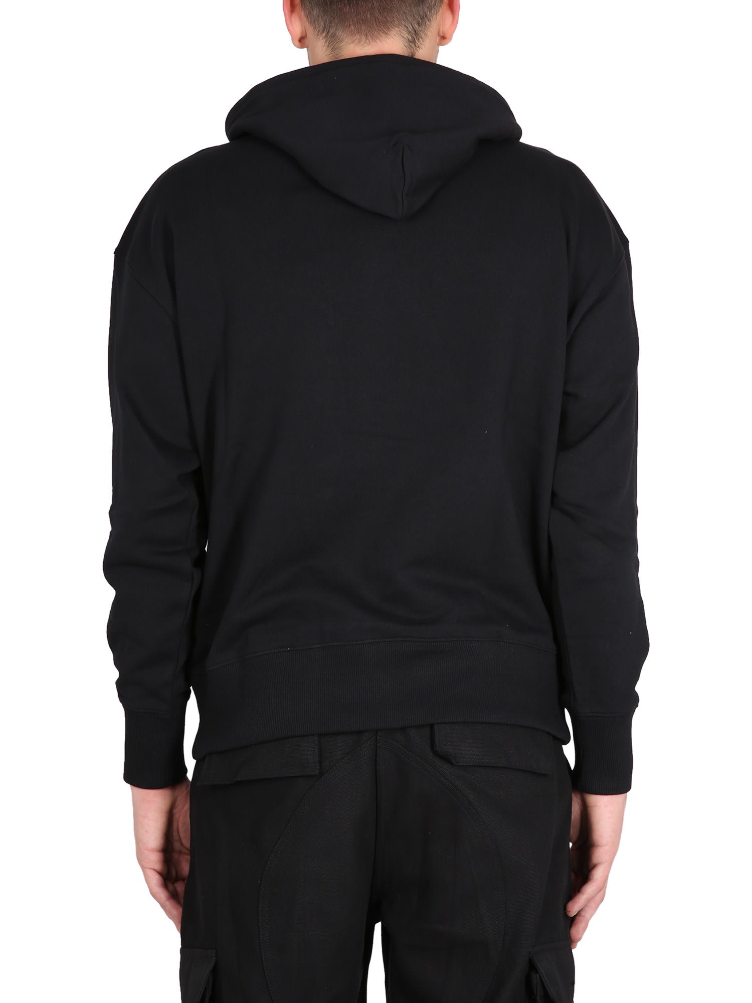 Shop Msgm Sweatshirt With Brushed Logo In Nero