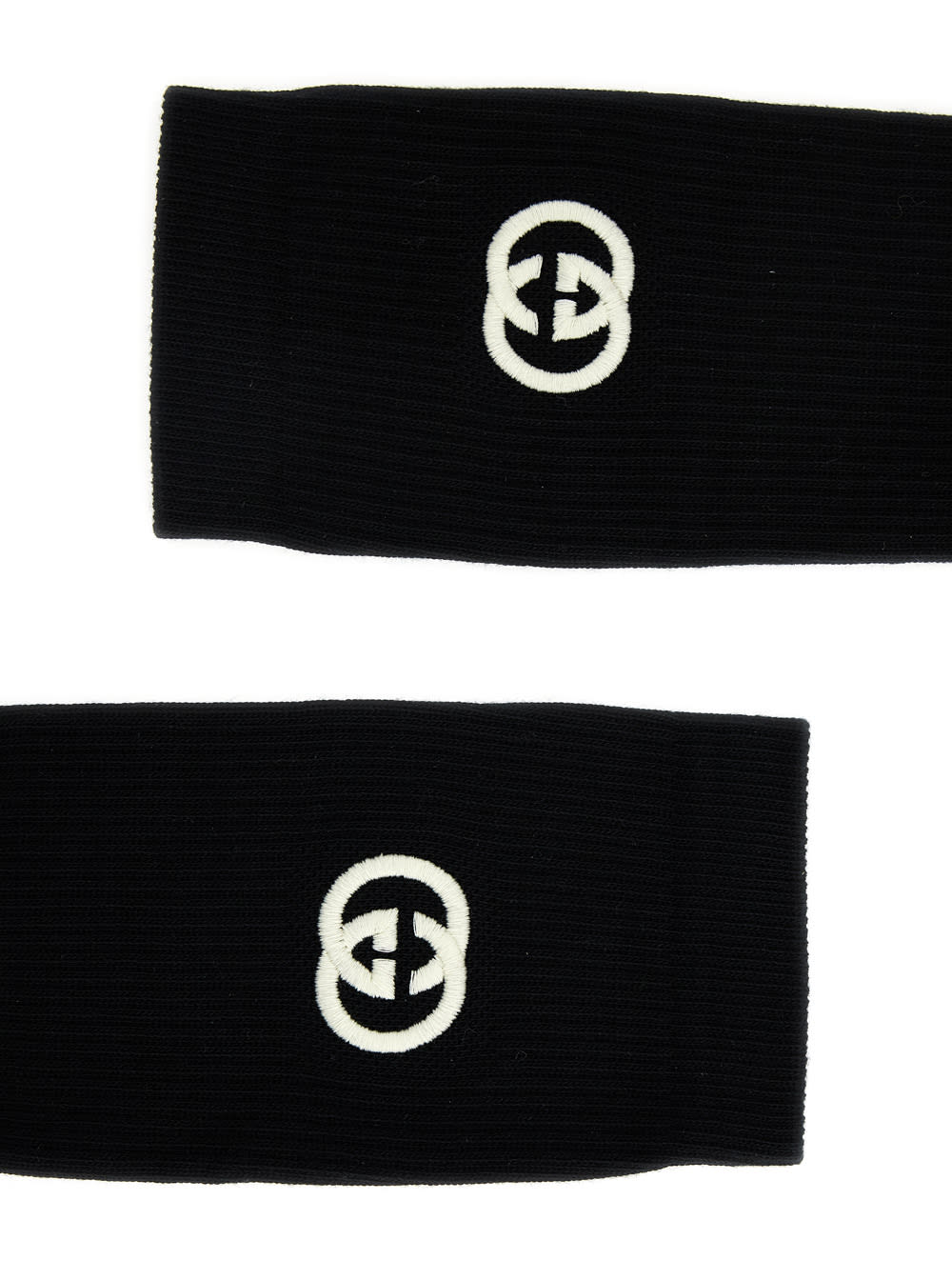 Gucci Black Gg Logo Socks In Cotton Man In Black