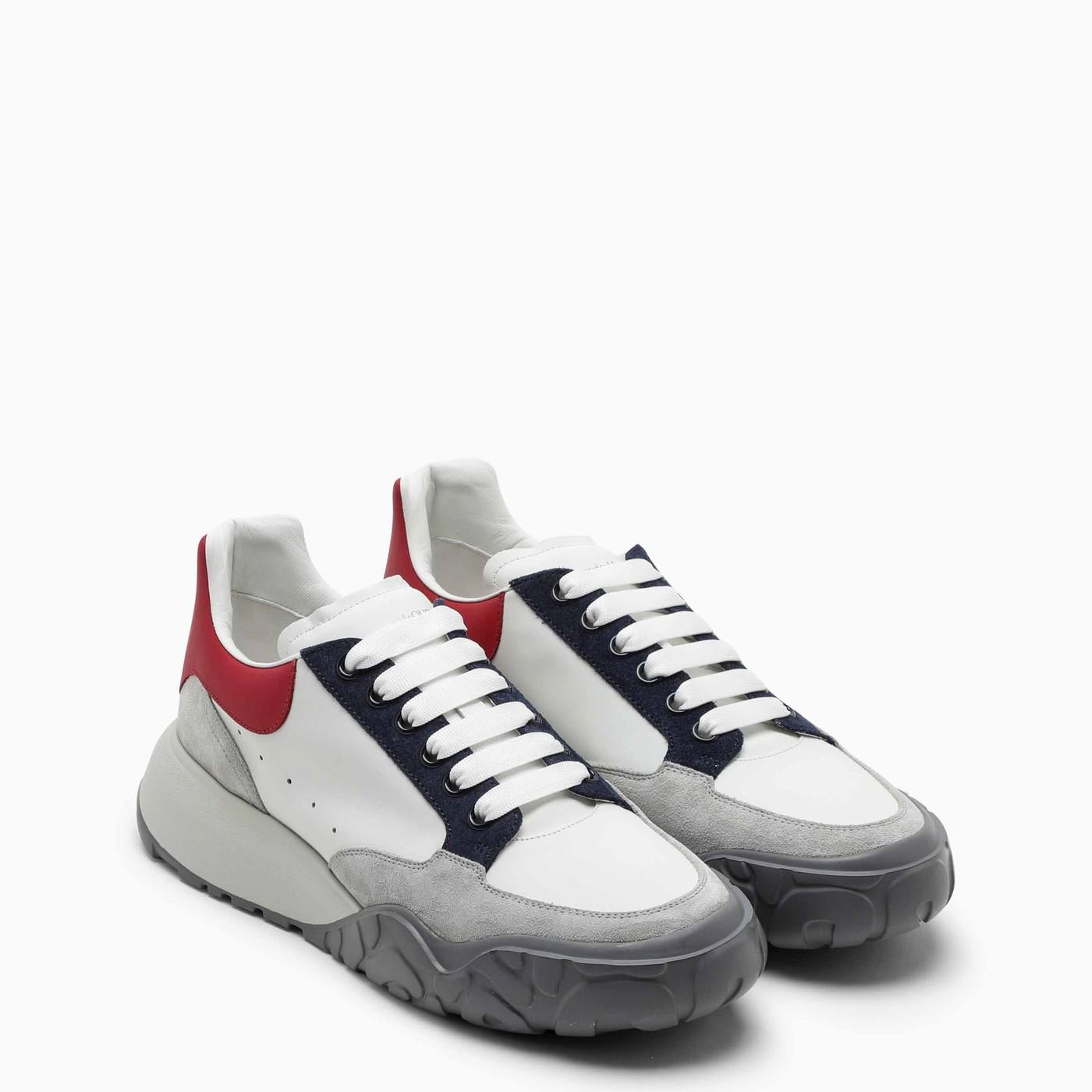 Shop Alexander Mcqueen White\/red Court Trainer Sneakers In W/t.g/w.r/w/d.m/m./l