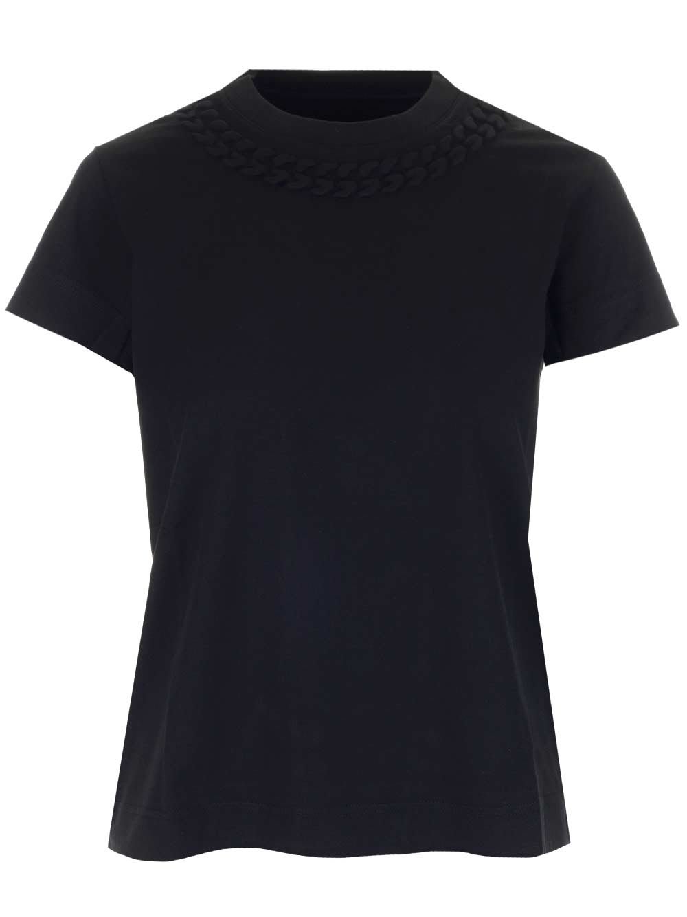 Shop Givenchy Embossed Chain Collar Slimfit Tshirt In Black