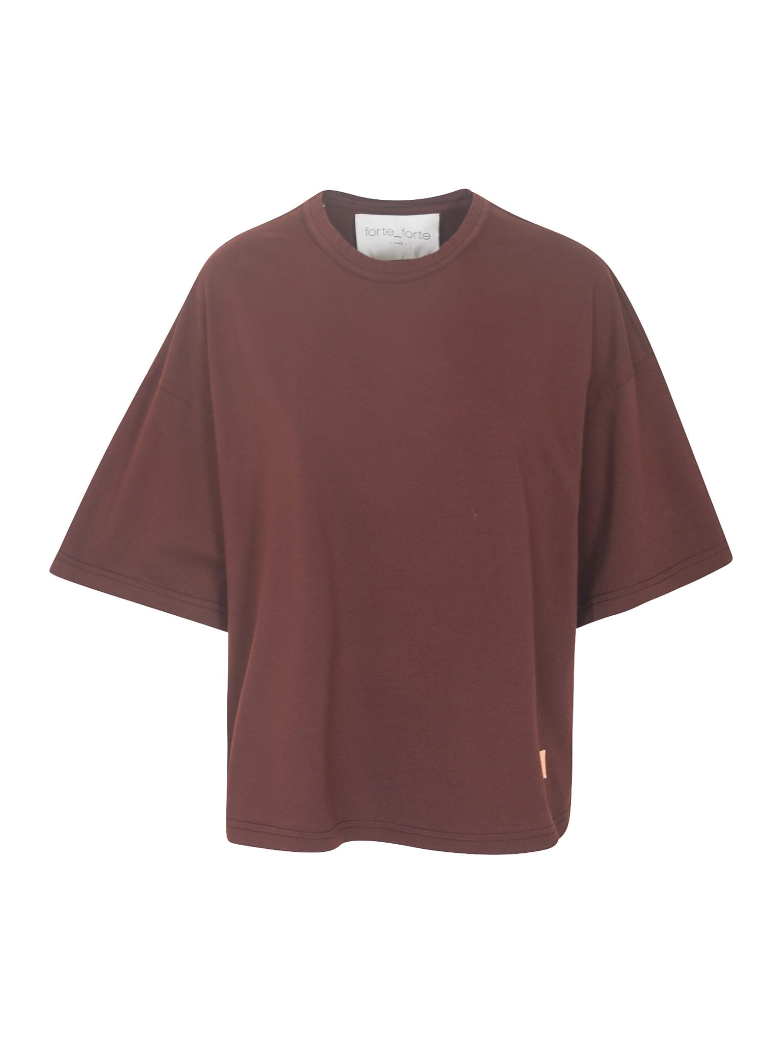 Forte Forte Logo Patched Loose Fit T-shirt In Cacao