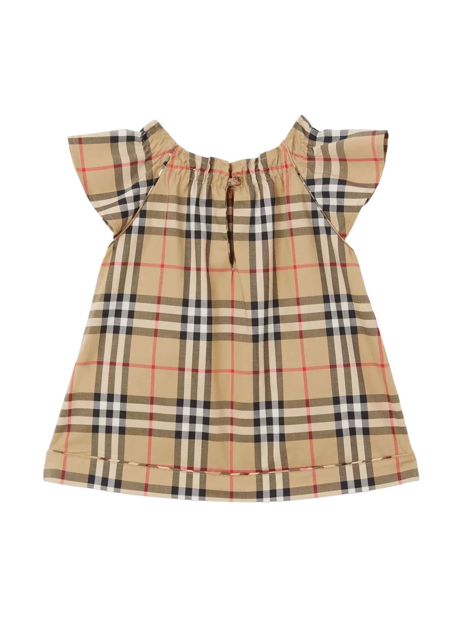Shop Burberry Beige Dress Baby Girl