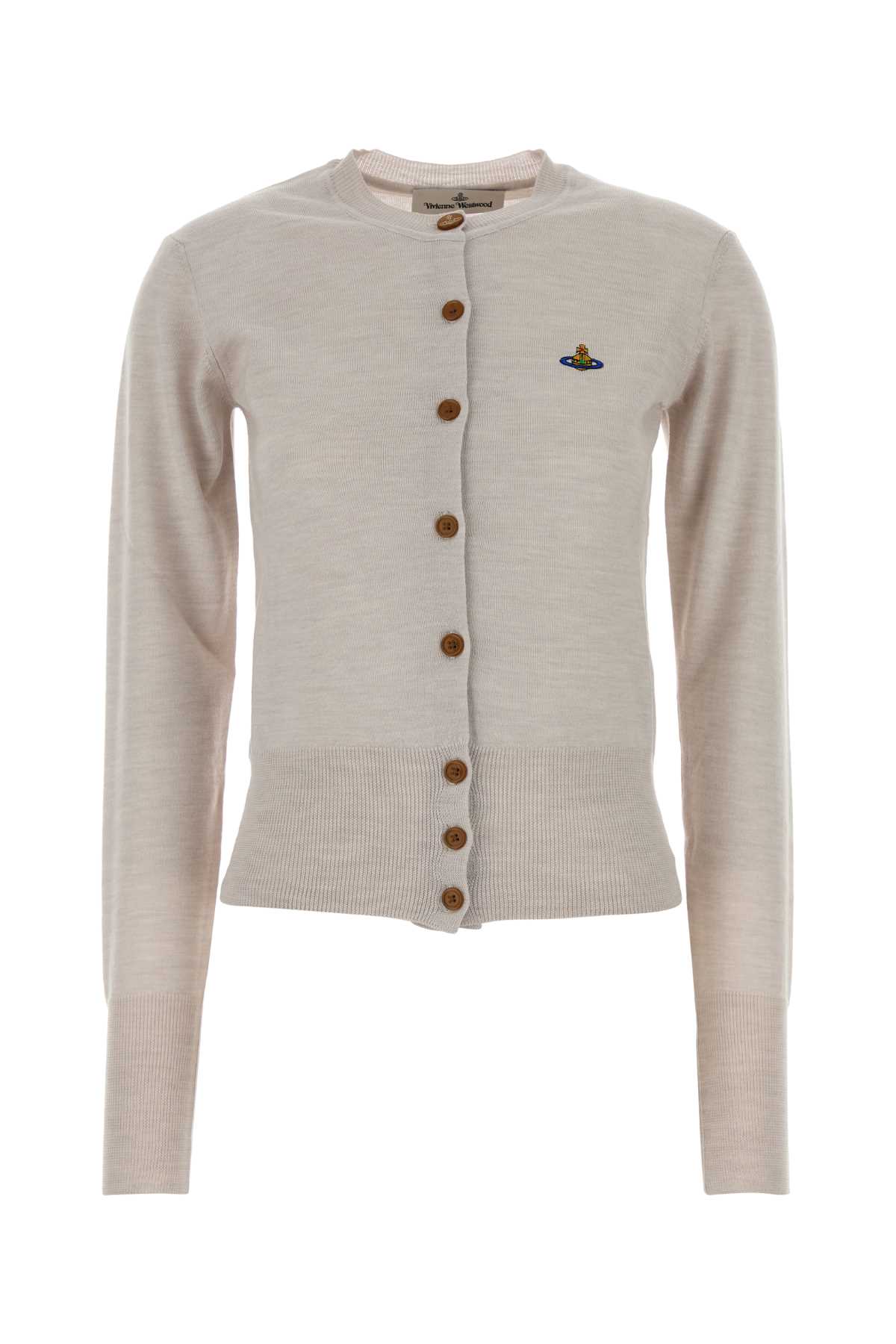 Vivienne Westwood Orb-embellished Virgin-wool Cardigan In Gray