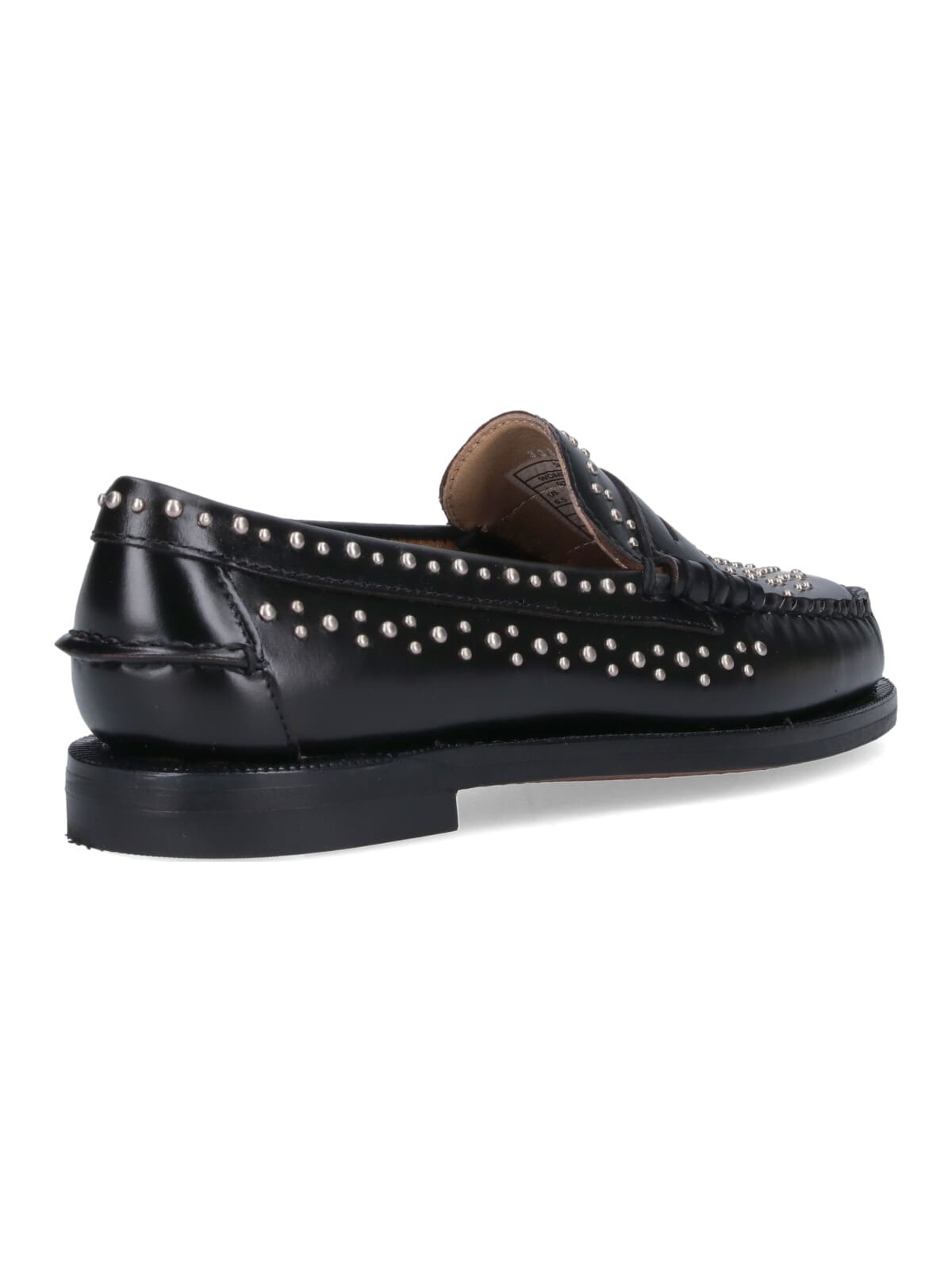 Shop Sebago Dan Studs Loafers In Black