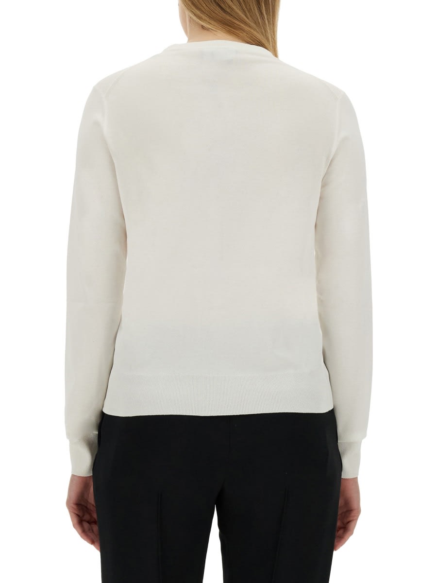 Dolce & Gabbana Cardigan With Lace Inlays In Bianco