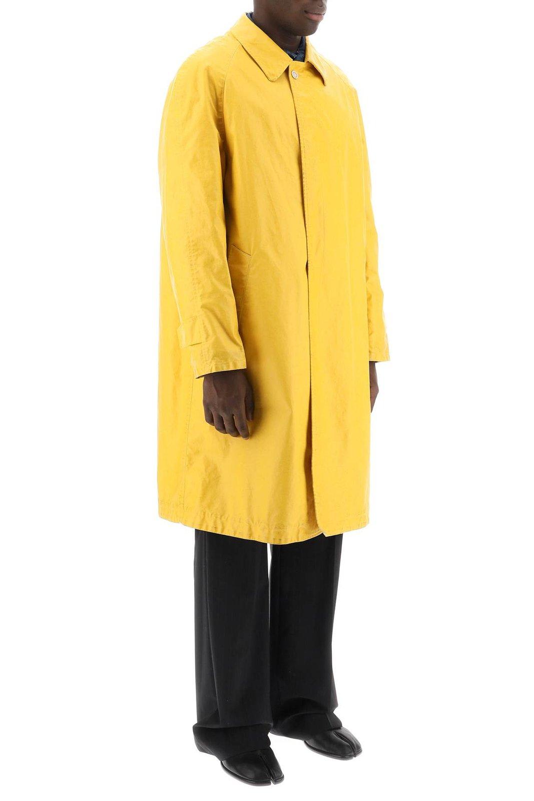 Shop Maison Margiela Worn Out Effect Trench In Yellow