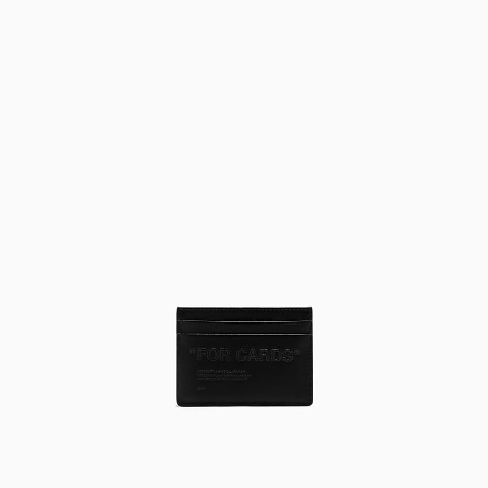 Off-White Debossed Quote Credit Card Holder Omnd017f21lea001