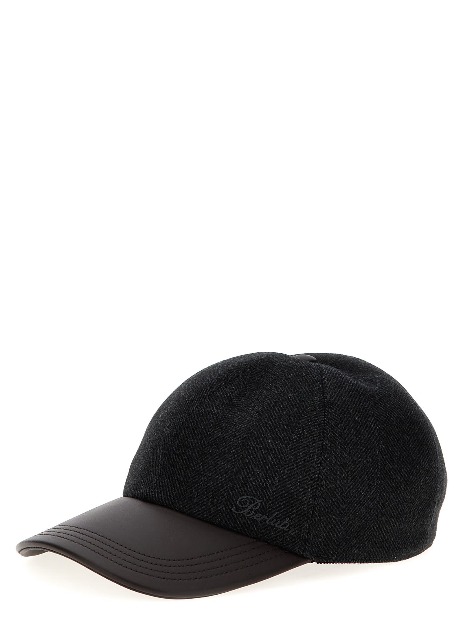 Shop Berluti Logo Embroidery Cap In Gray